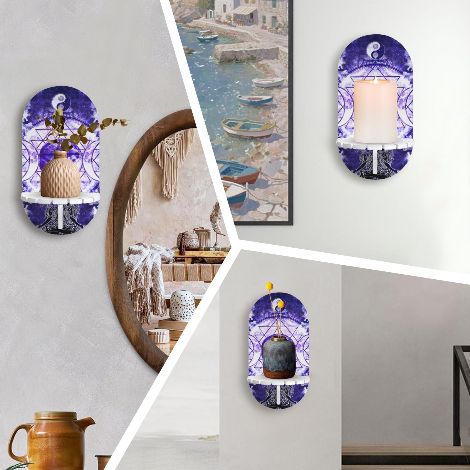 Katerina's Dragon's Eye Magickal Awakening Meditations Wall Mounted Candle Holder | Ships from USA