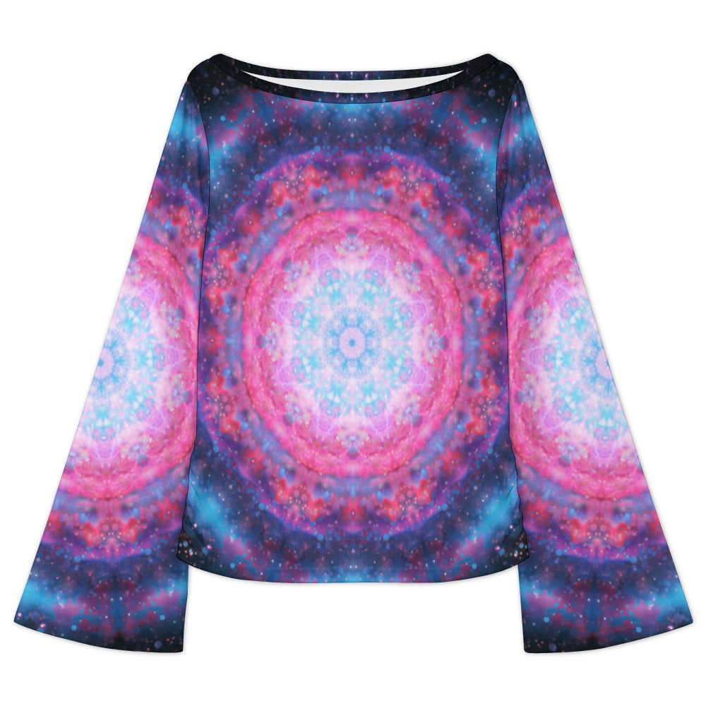 Dark Sky Island Aurora Desires Women's Boat Neck Bell Sleeve T-shirt
