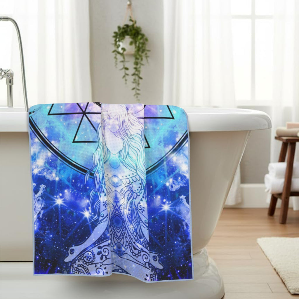 Amen Jin's Katerina's Eros & Psyche Magickal Awakening Meditations Waffle Weave Bath Towel 29" x 58" | Ships from USA