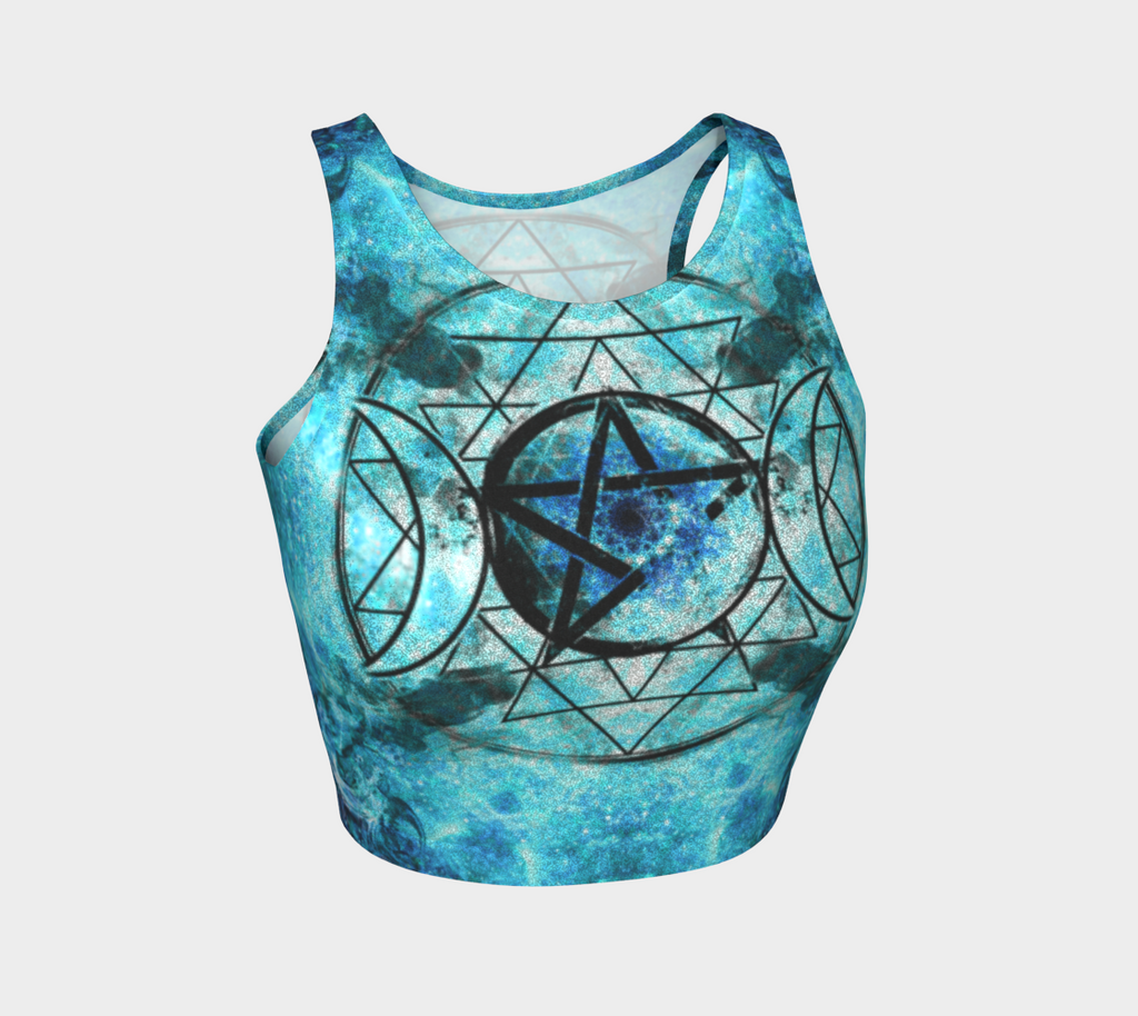 Amen Jin's all the White Horses Triple Goddess Meditations Athletic Crop Top