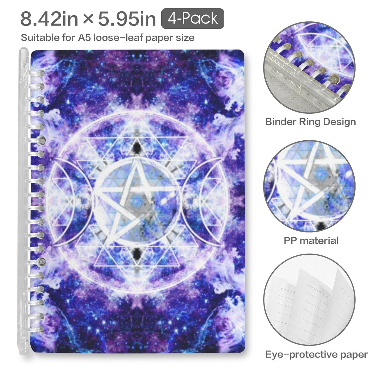 Amen Jin's Katerina's Dracularian Dragoness Triple Goddess Meditations u Loose-Leaf Notebooks ( Cover Print, 4-Pack ) | Ships from USA