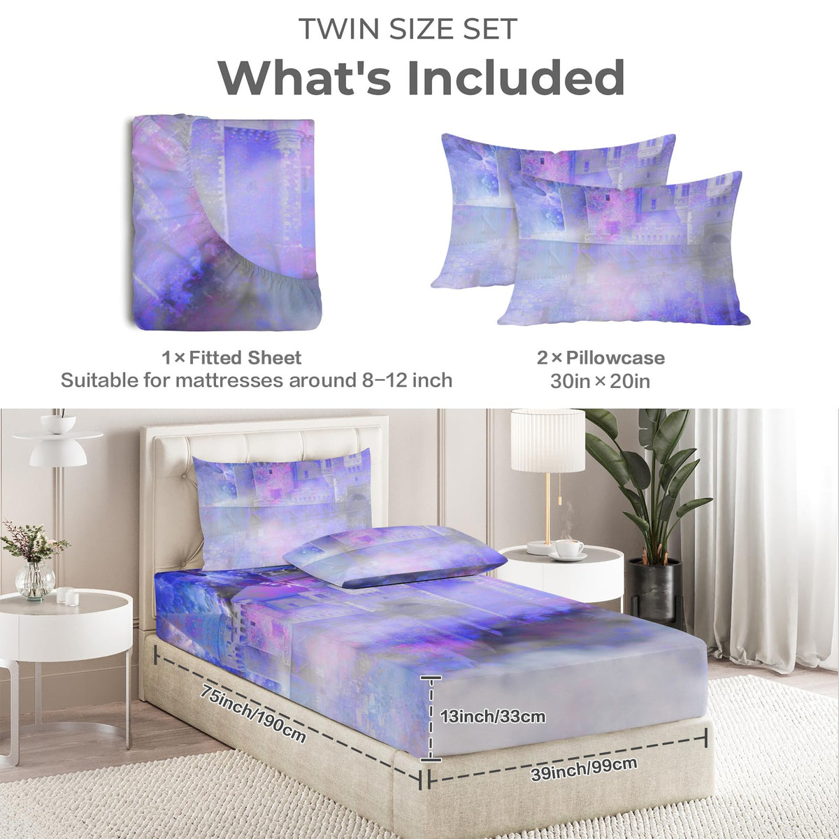 Katerina's I Will Come Again Translyvanian Desires Twin Bedding Set (Fitted Sheet + Pillowcases) | Ships from USA