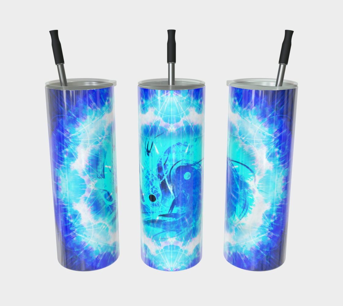 Amen Jin's Blue Sun Koi Meditations Stainless Steel Tumbler