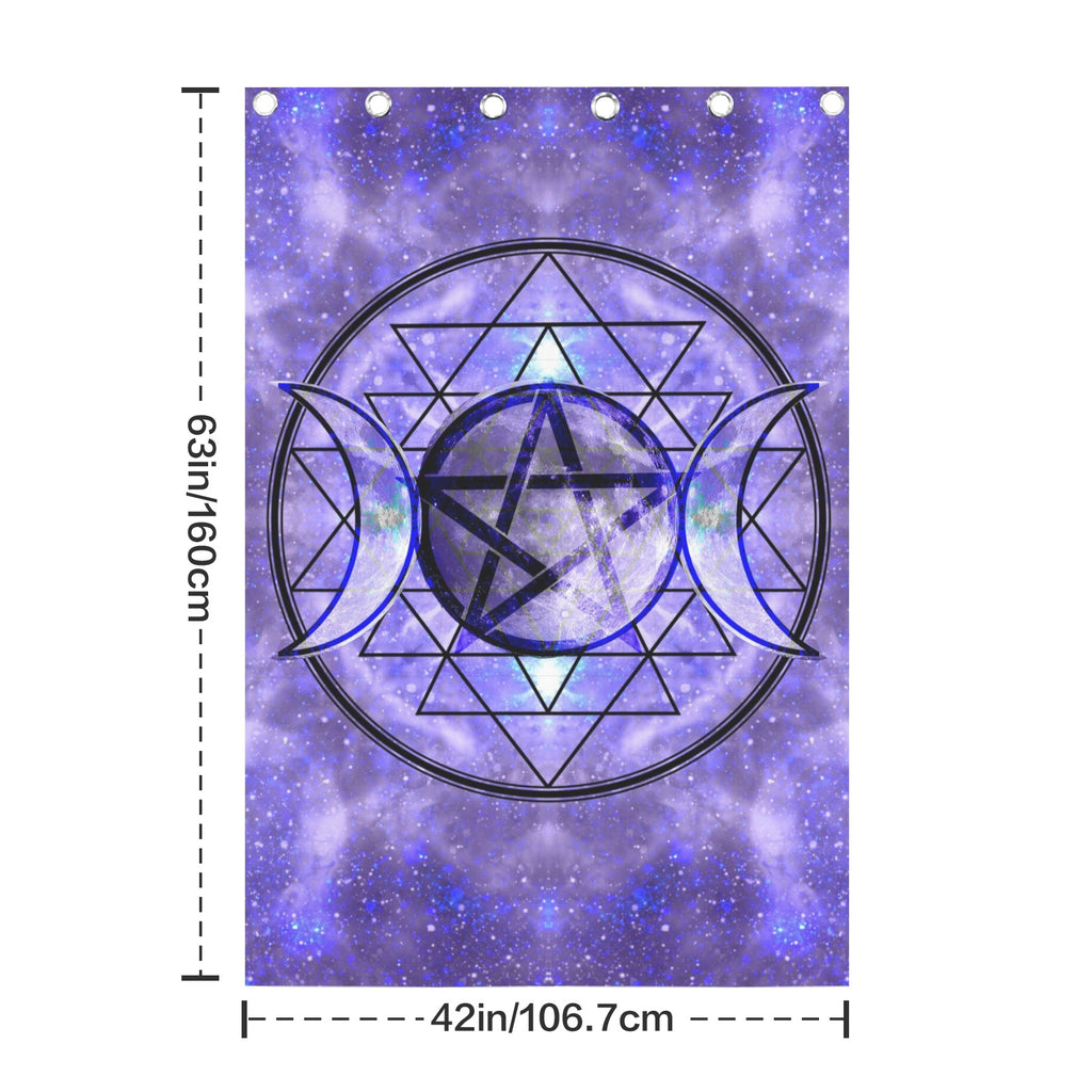 Katerina's Triple Goddess Magickal Desires Grommet Curtain 42" x 63" ( 1 Piece ) | Ships from USA