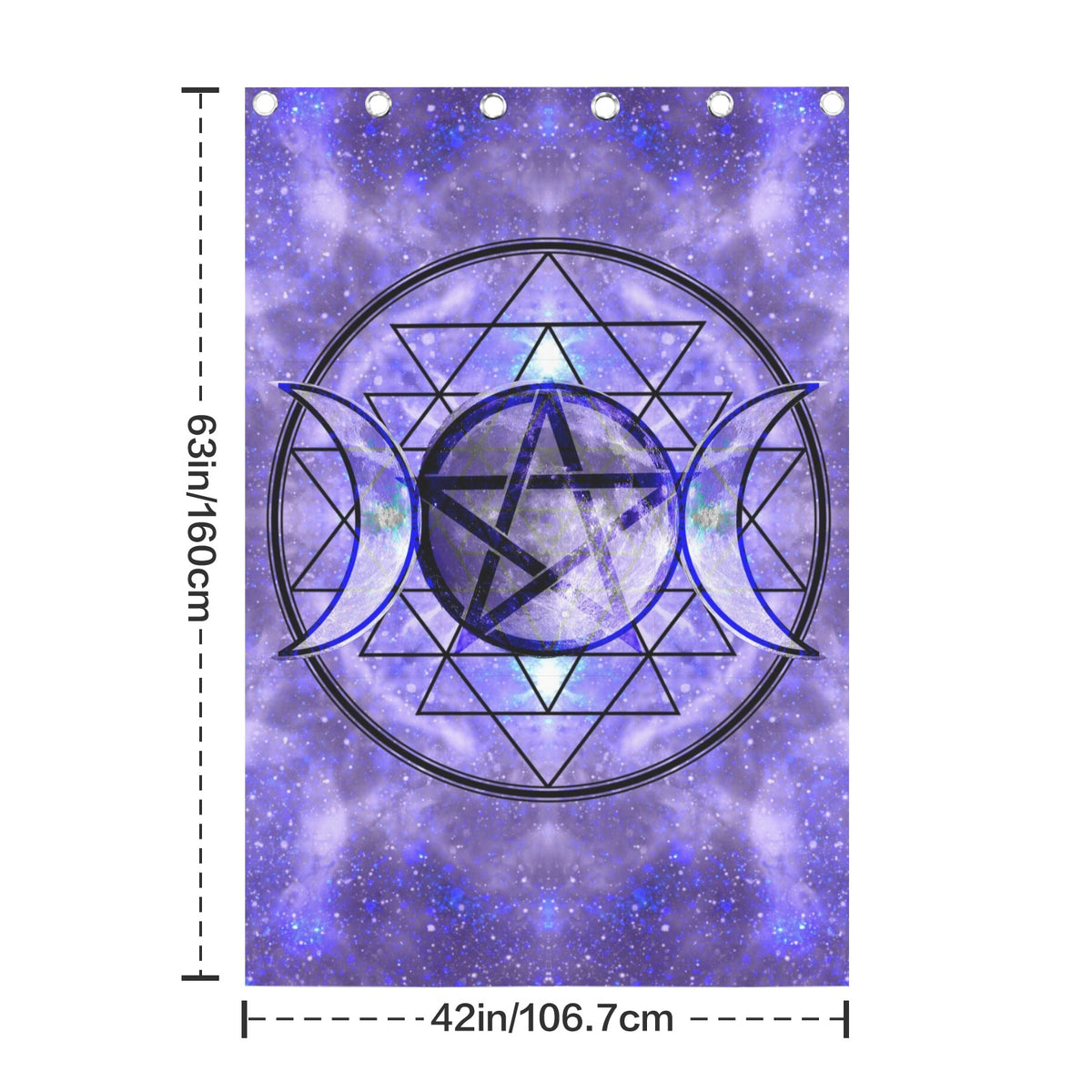 Katerina's Triple Goddess Magickal Desires Grommet Curtain 42" x 63" ( 1 Piece ) | Ships from USA