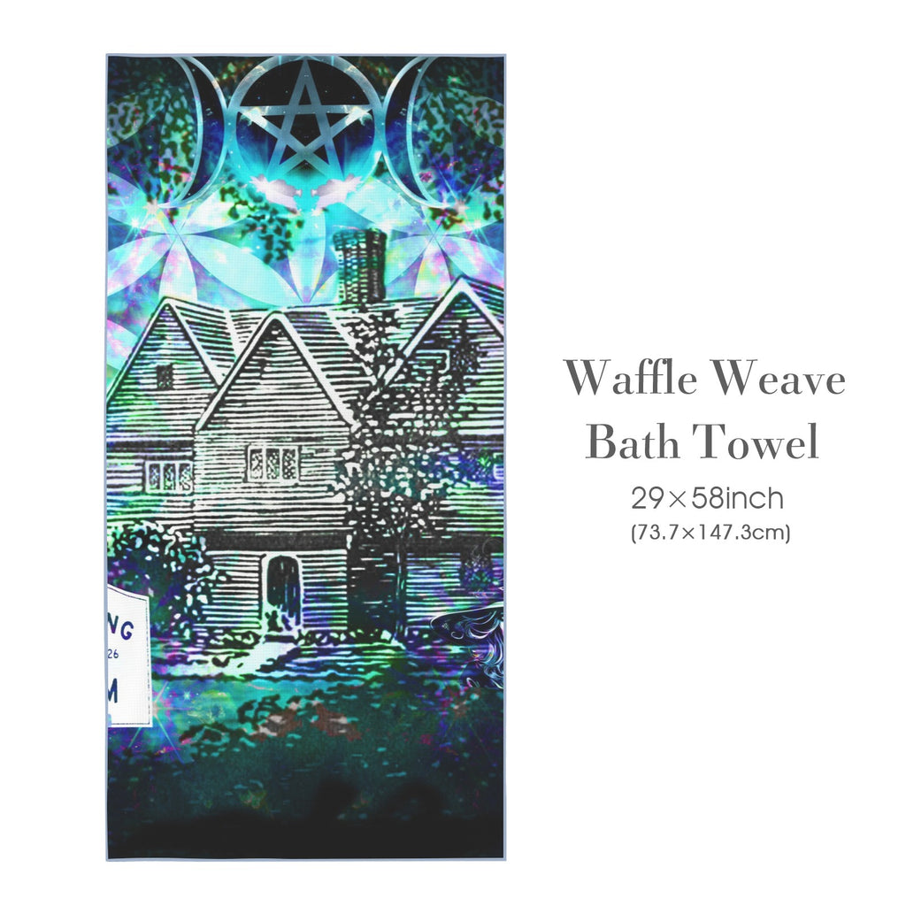 Katerina's Now & Forever Salem Witch Meditations Waffle Weave Bath Towel 29" x 58" | Ships from USA