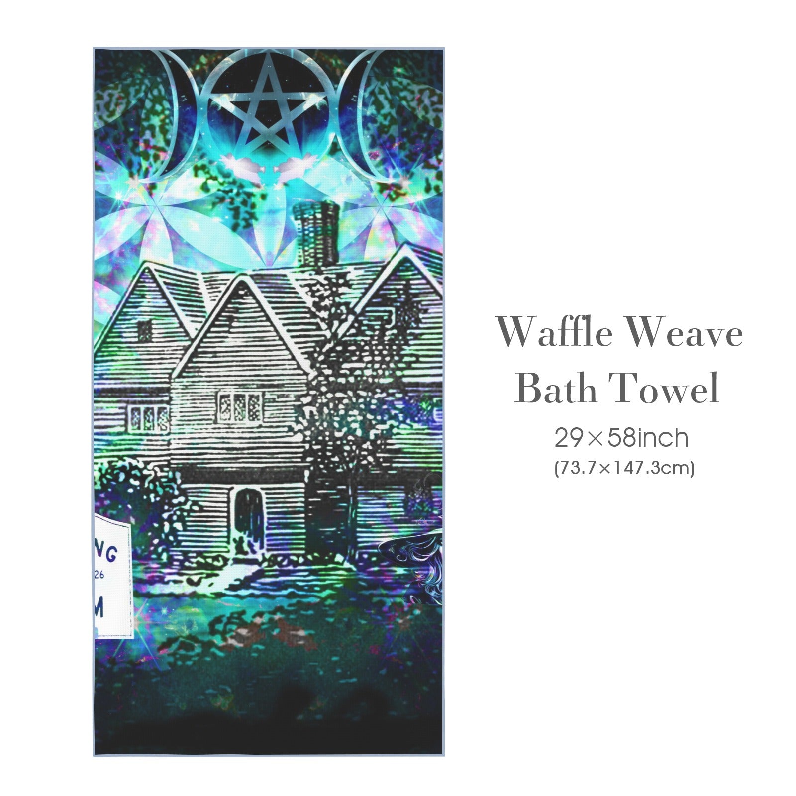 Katerina's Now & Forever Salem Witch Meditations Waffle Weave Bath Towel 29" x 58" | Ships from USA