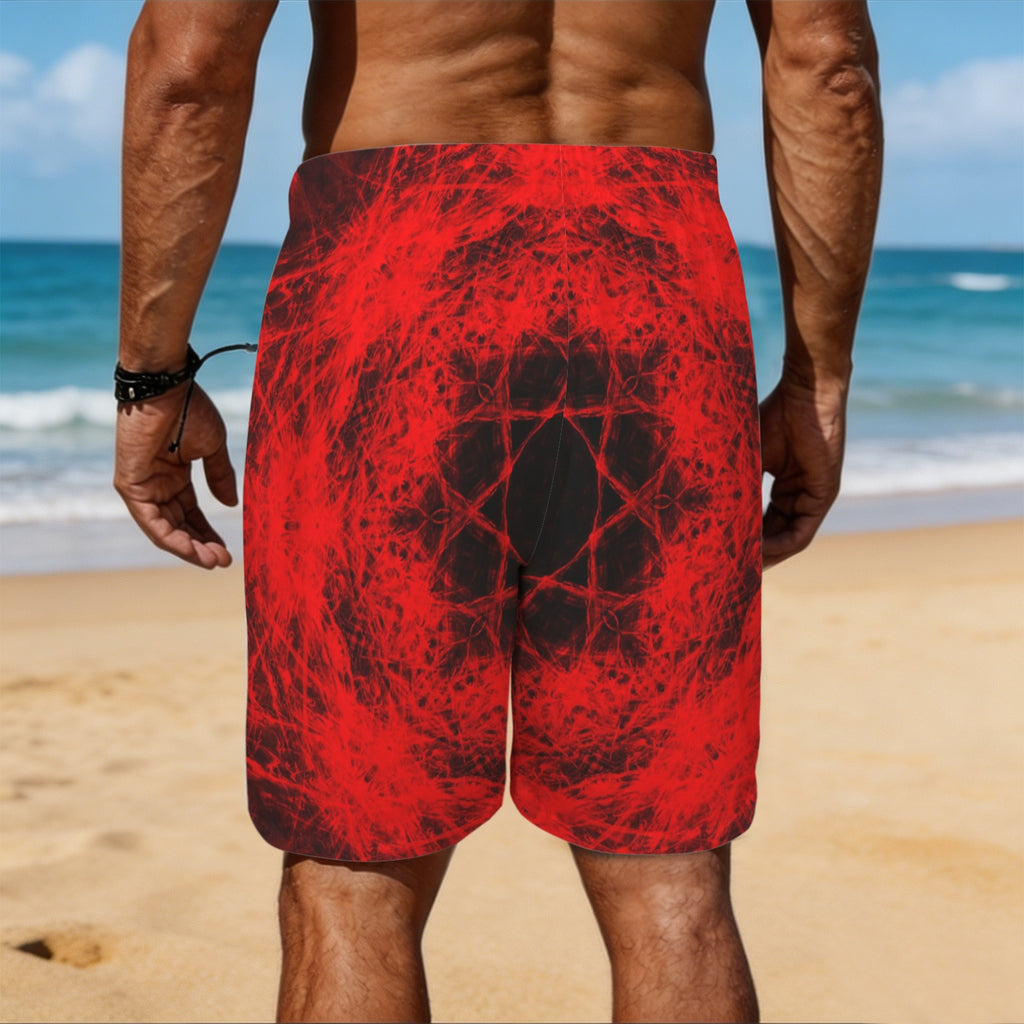 Katerina's Waiting for Hello Desires Men's All Over Print Beach Shorts (Sets 26) | Ships from USA