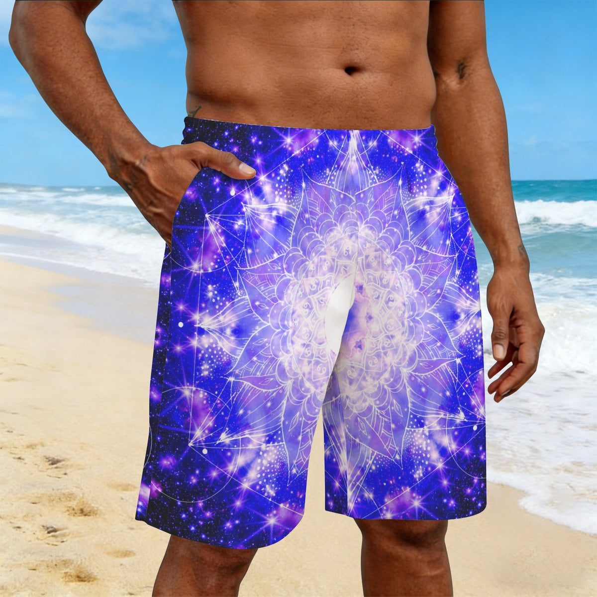 Katerina's Psyche Yin Yang Meditations Men's All Over Print Beach Shorts (Sets 26) | Ships from USA
