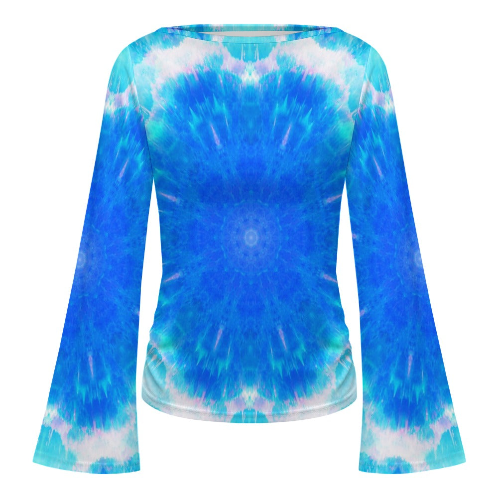 Amen Jin's Blue Sun Desires Women's Boat Neck Bell Sleeve T-shirt