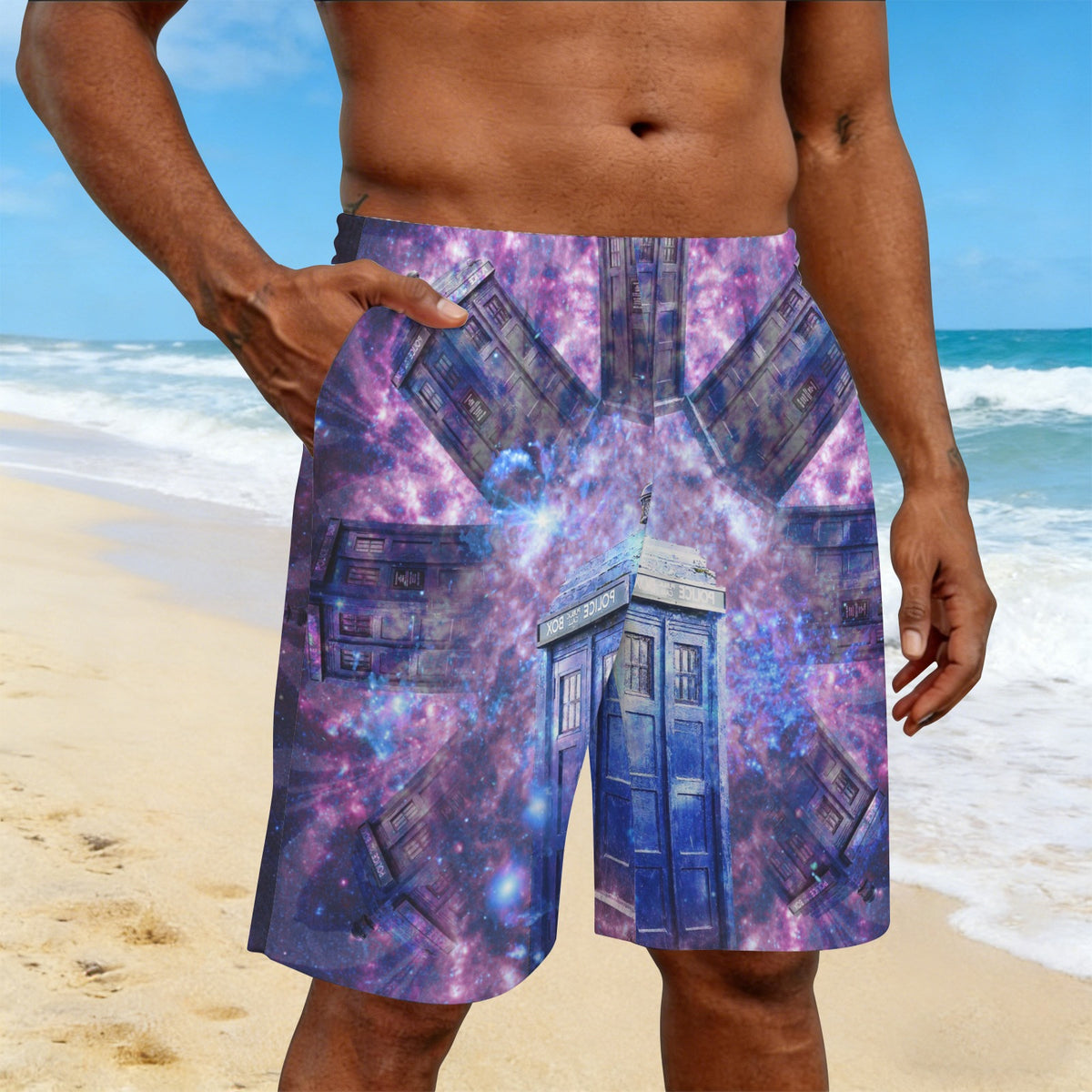 Katerina's Through Time & Space Doctor Desires Men's All Over Print Beach Shorts (Sets 26) | Ships from USA
