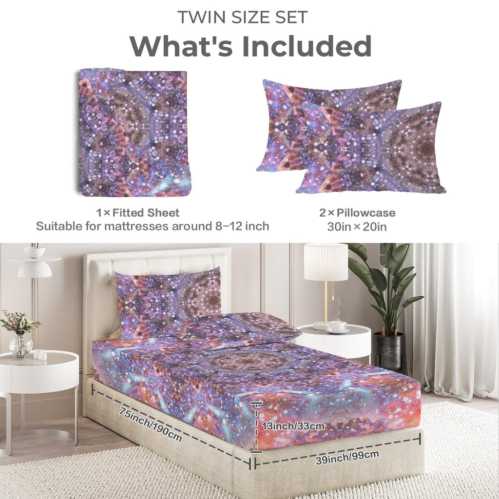 Katerina's Fiesta Desires Twin Bedding Set (Fitted Sheet + Pillowcases) | Ships from USA