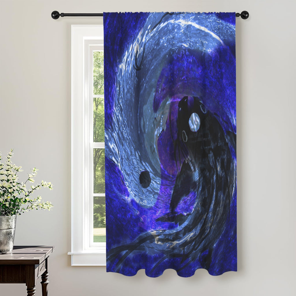 Katerina's Dragon's Eye Koi Desires Window Curtain 52" x 63" ( 1 Piece ) | Ships from USA