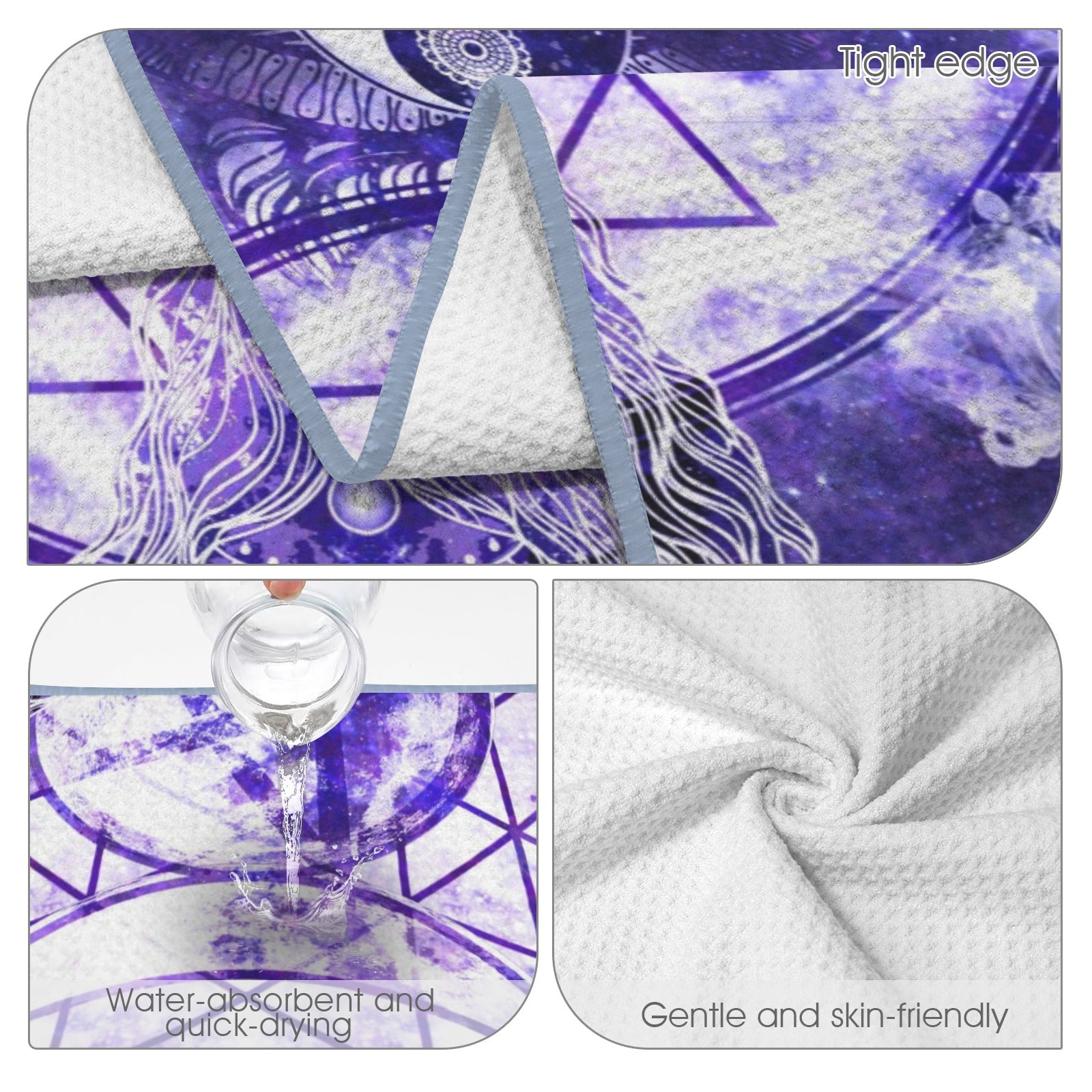 Katerina's Dragon's Eye Magickal Awakening Meditations Waffle Weave Bath Towel 29" x 58" | Ships from USA