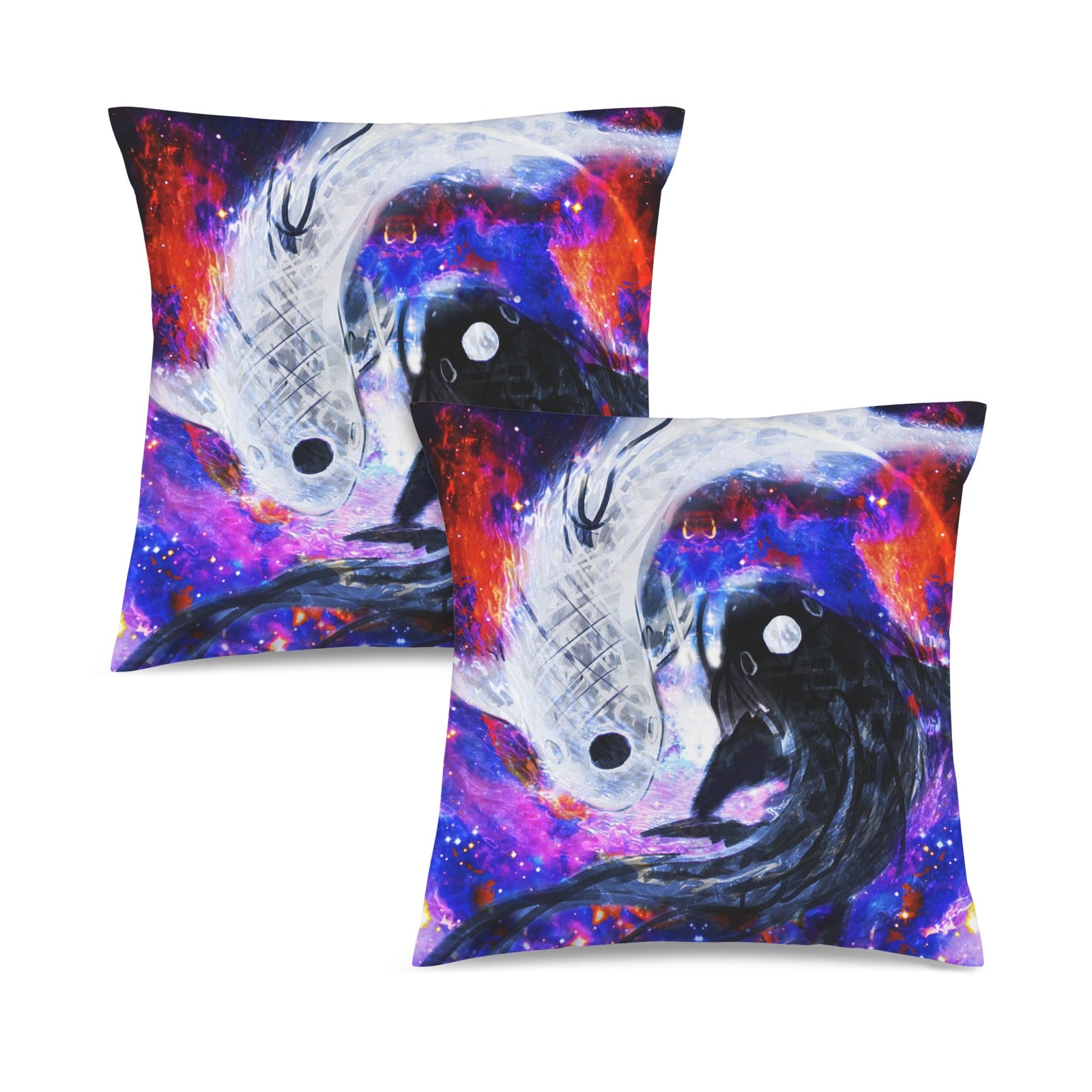 Katerina's Cassandra Koi Desires Custom Pillow Cases 18" x 18" (2-Pack) | Ships from USA