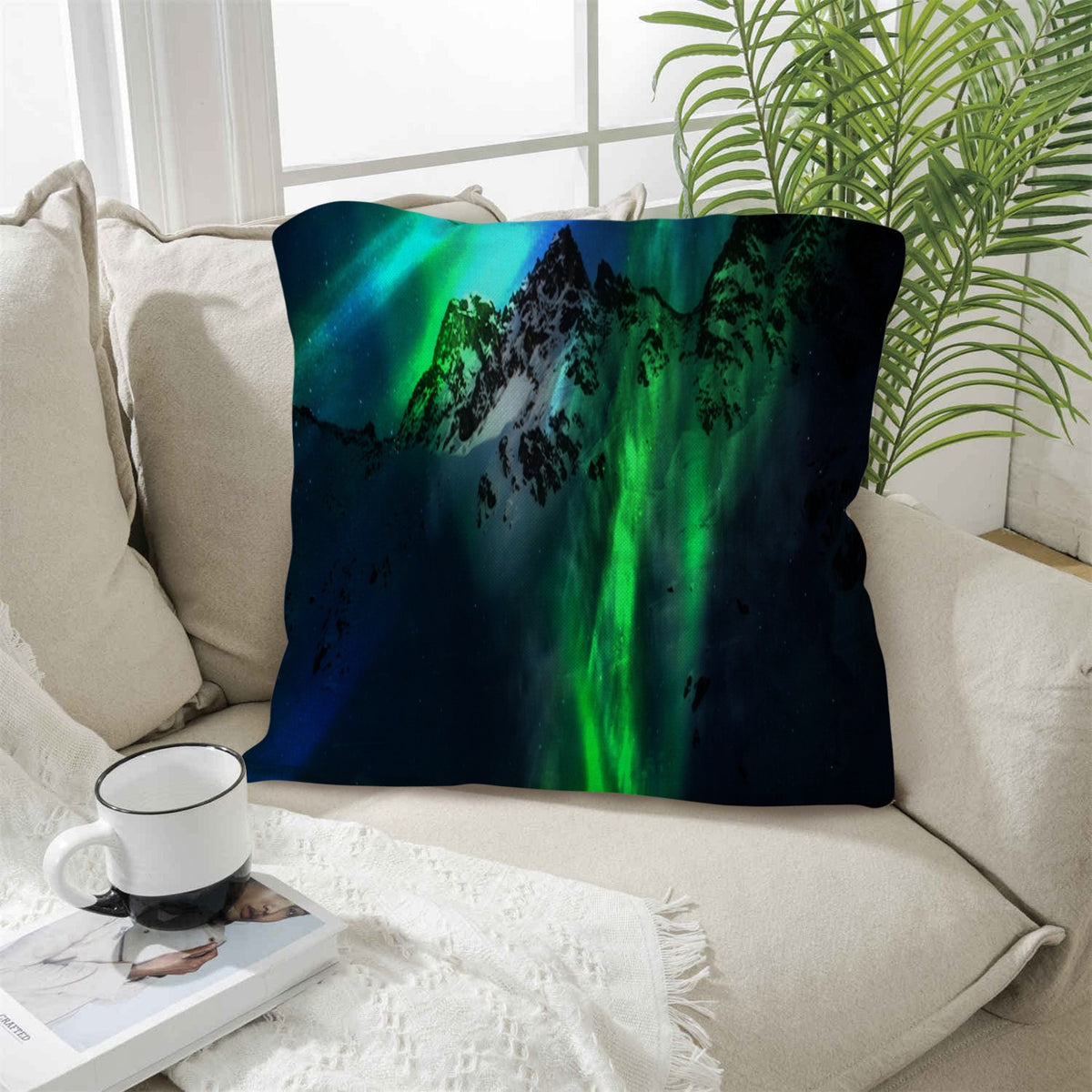 Song of the Mountain Dreams Linen Throw Pillow 18" x 18" ( 1 Piece ) | Ships from USA