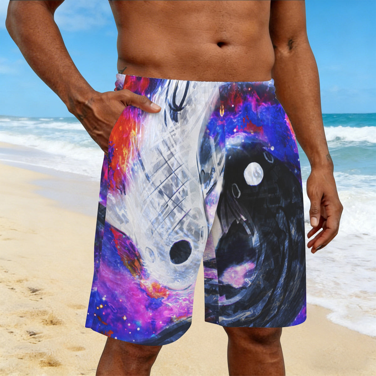 Katerina's Cassandra Koi Desires Men's All Over Print Beach Shorts (Sets 26) | Ships from USA