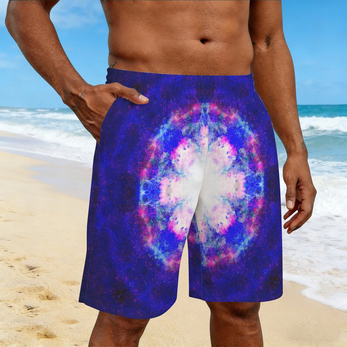 Katerina's Independence Desires Men's All Over Print Beach Shorts (Sets 26) | Ships from USA