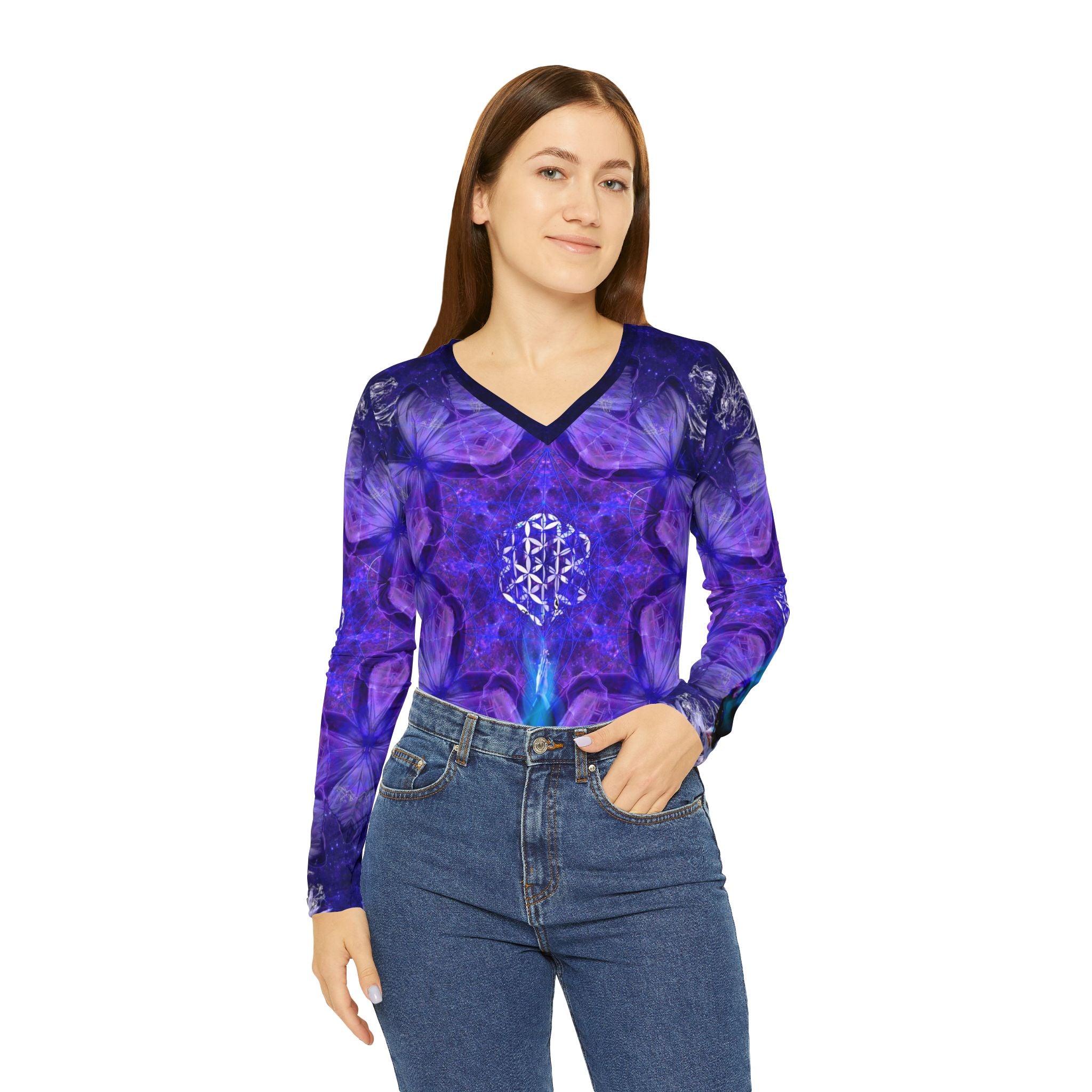 Katerina's Dragon's Eye Metamorphosis Meditations Long Sleeve V-neck
