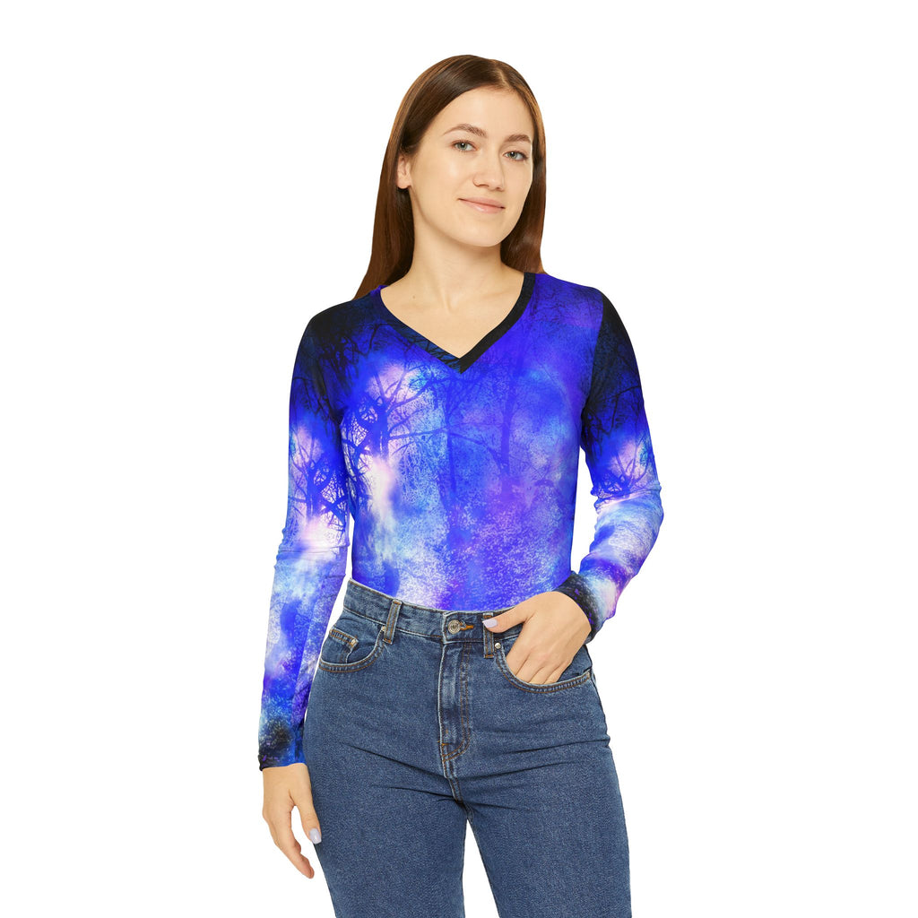 Katerina's Translyvanian Night Dreams Long Sleeve V-neck Shirt