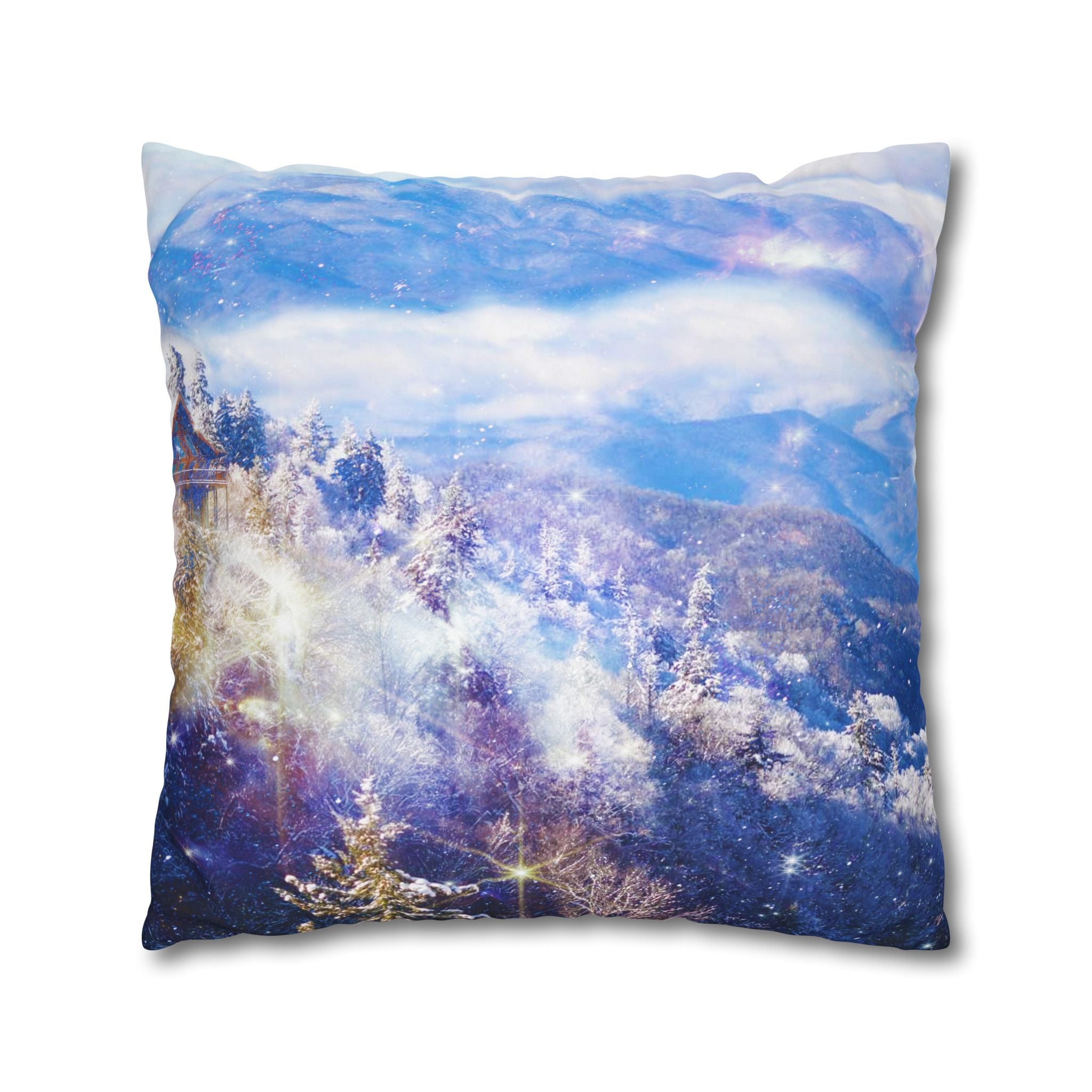 Katerina's Light a Way Smoky Mountain Dreams Square Poly Canvas Pillowcase