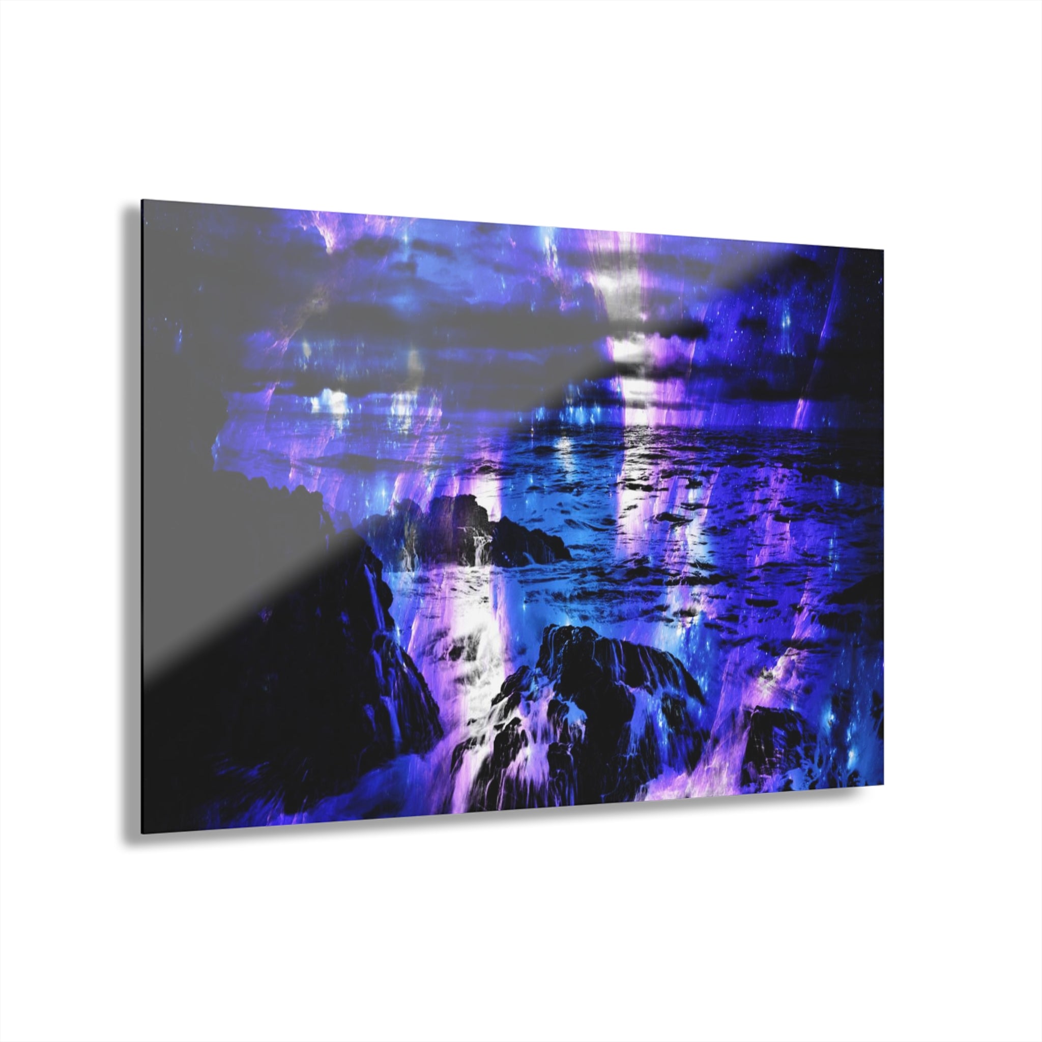 Amethyst Sapphire Cosmic Falls Dreams Acrylic Prints (French Cleat Hanging)