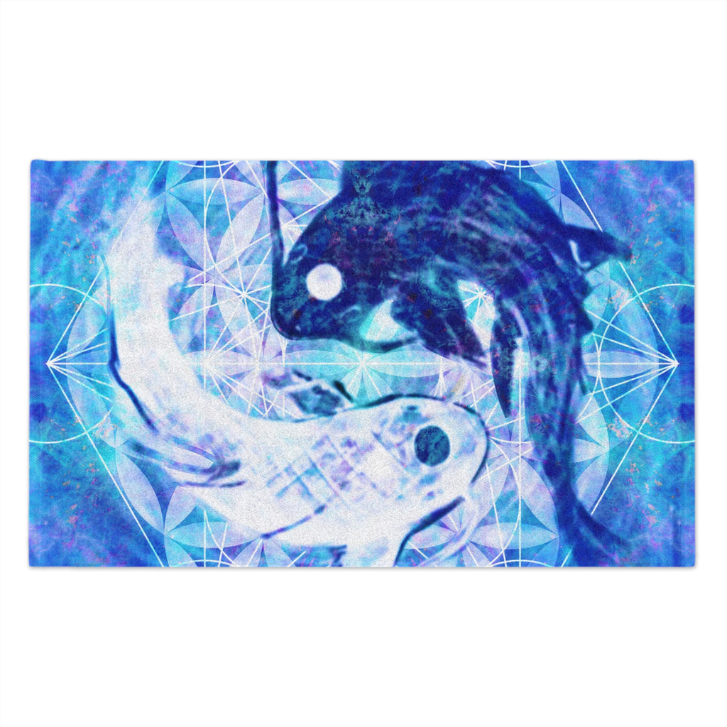 Amen Jin's Lotus  Koi Meditations Rally Towel, 11x18