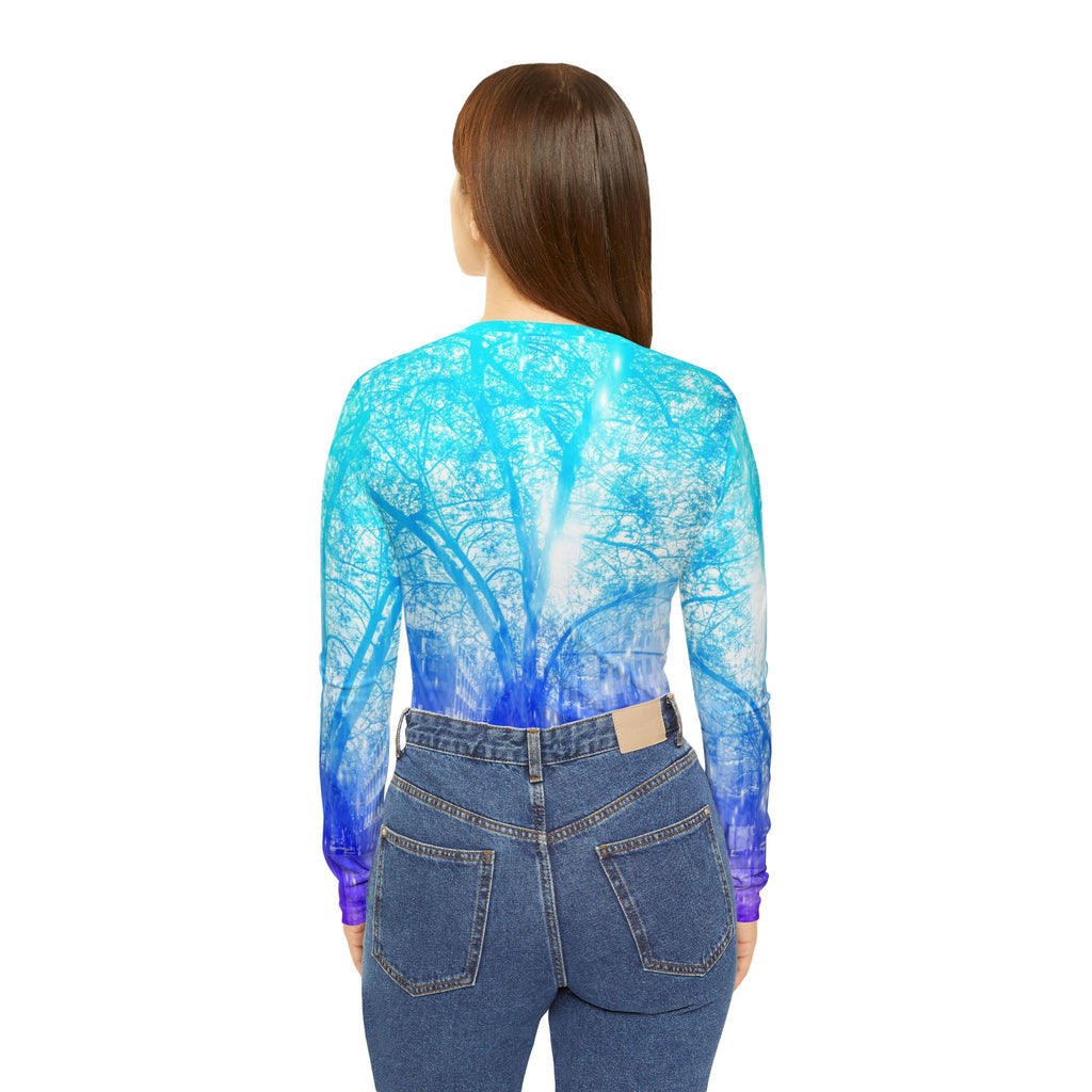 Vernal Tree Dreams Women's Long Sleeve V-Neck Shirt