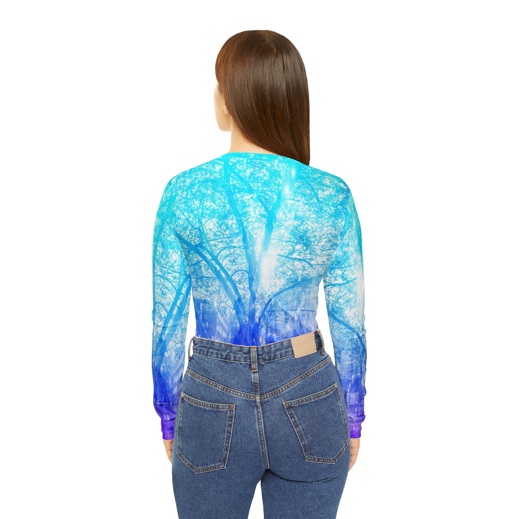 Vernal Tree Dreams Women's Long Sleeve V-Neck Shirt