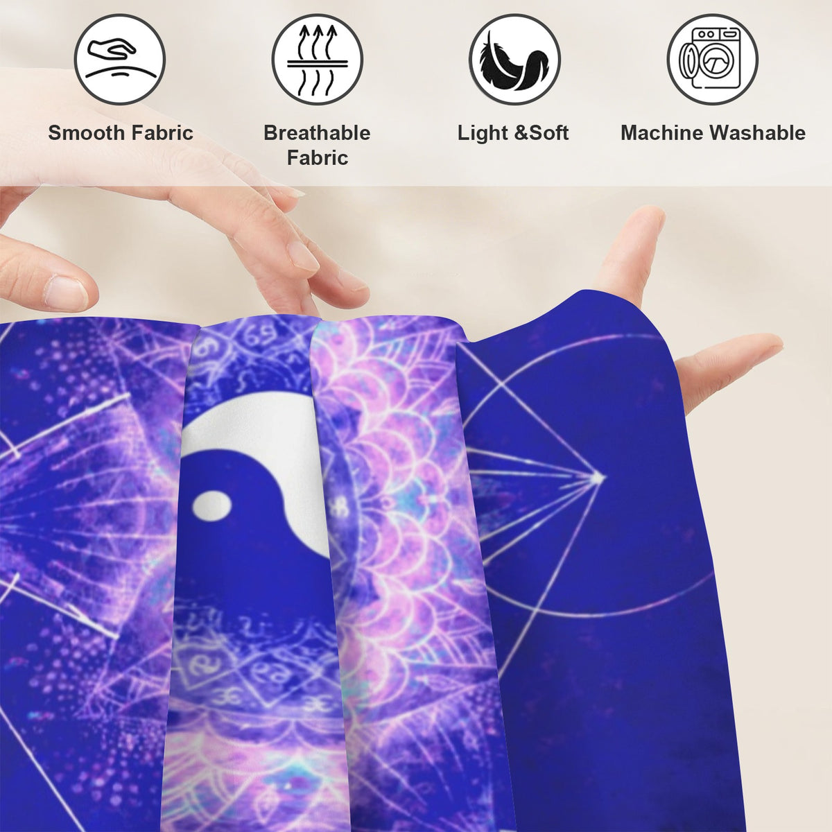 Katerina's Uncertainty in Time & Space Yin Yang Meditations Twin Bedding Set (Fitted Sheet + Pillowcases) | Ships from USA