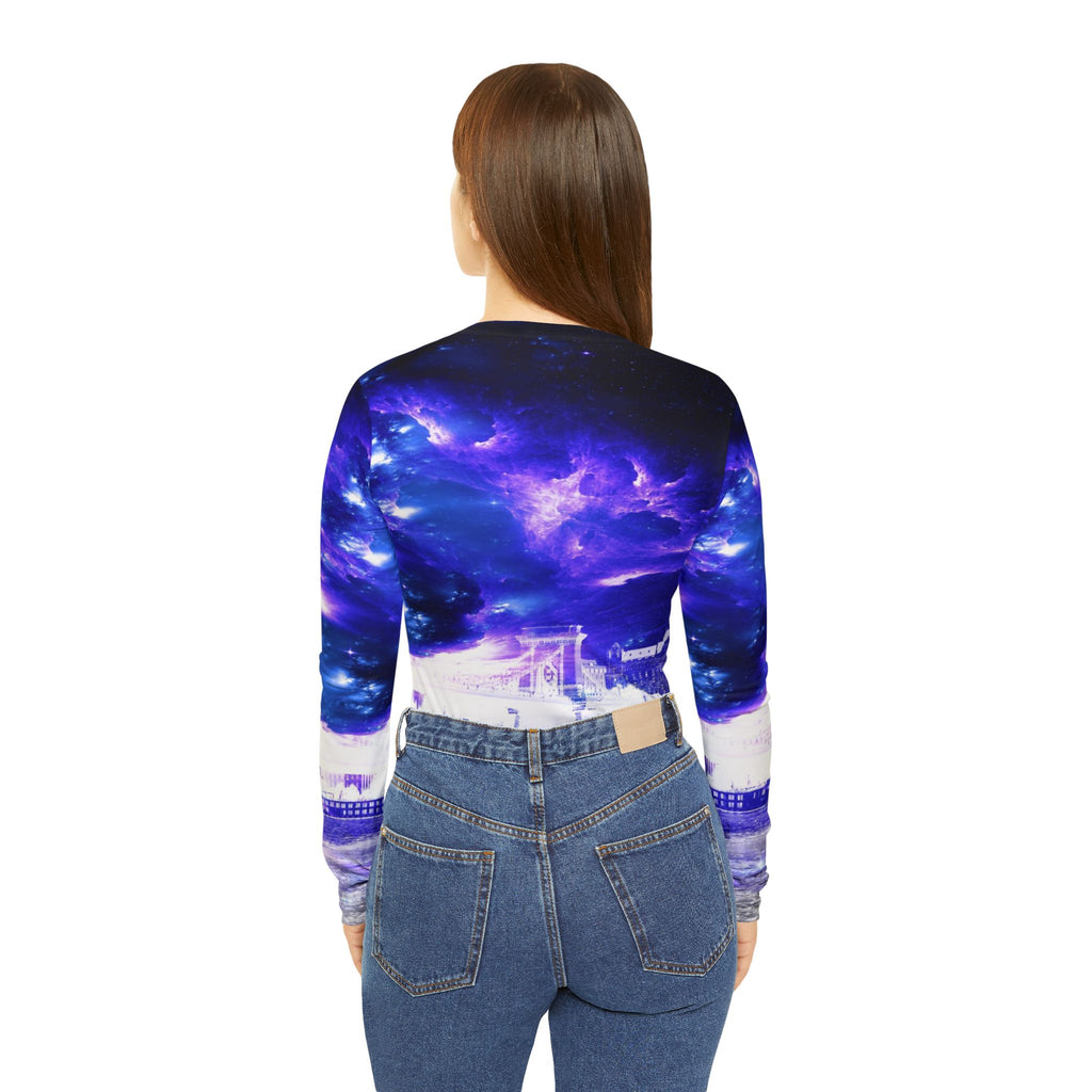 Amethyst Sapphire Budapest Dreams Women's Long Sleeve V-neck Shirt