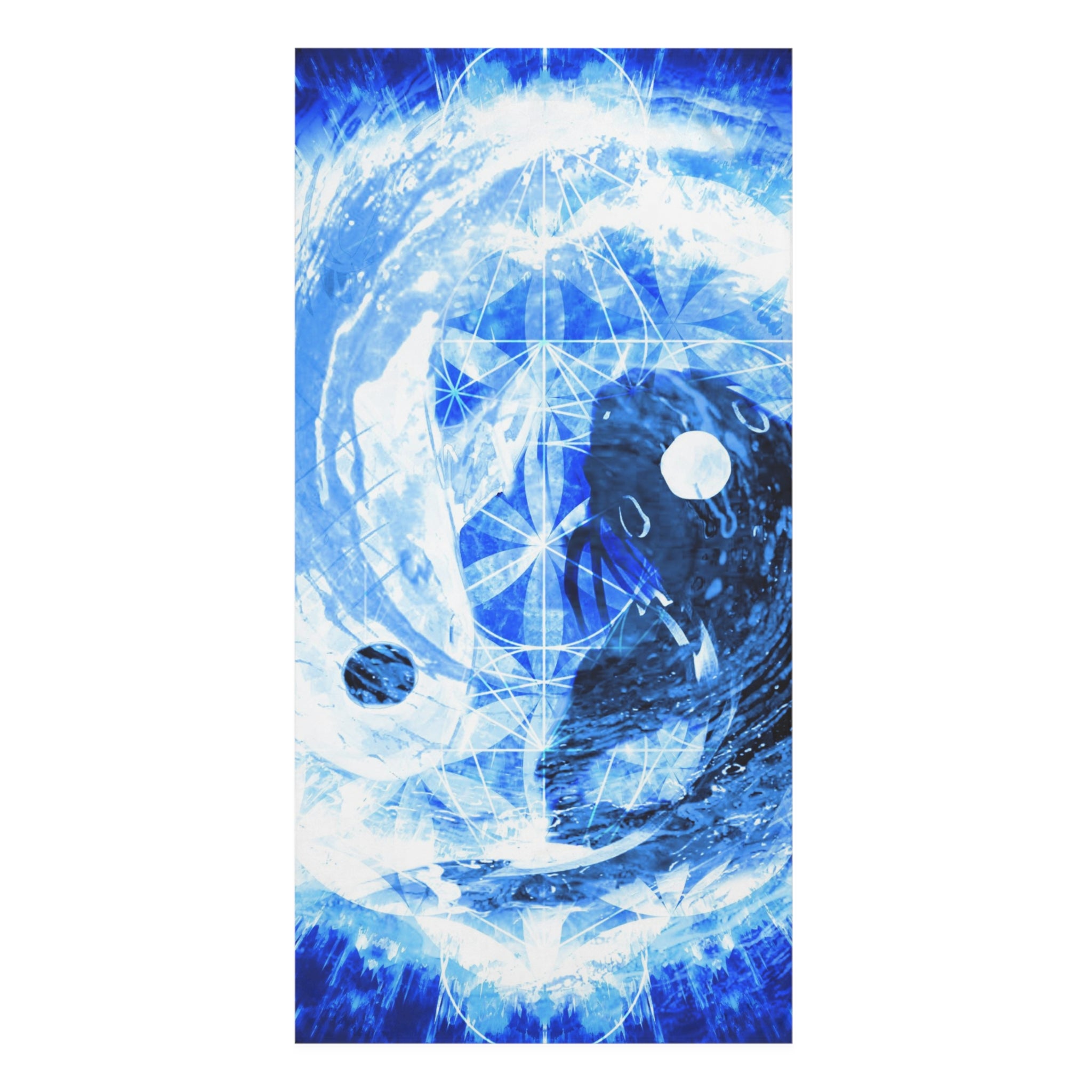 Amen Jin's Blue Sun Koi Meditations Mink-Cotton Towel