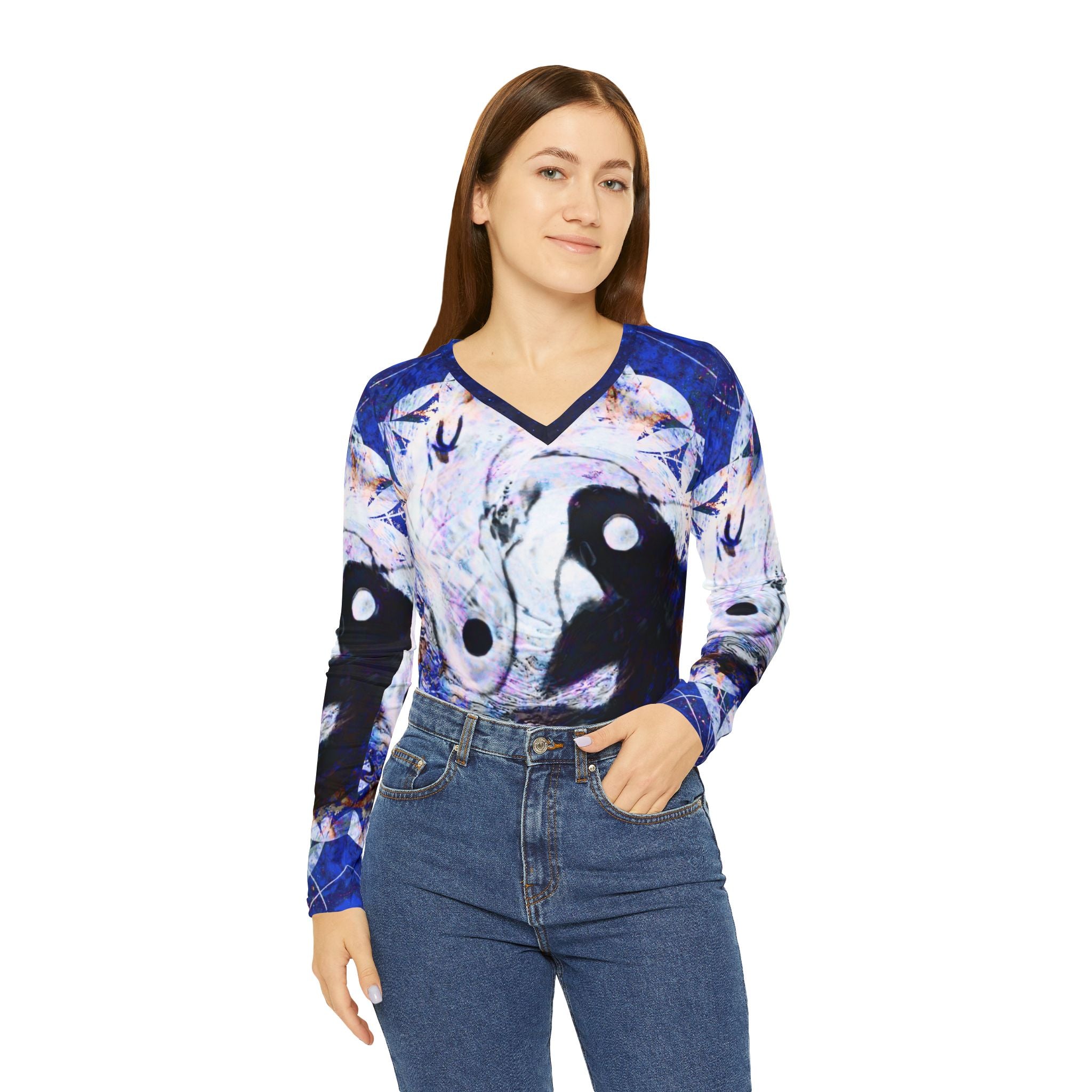 Amen Jin's Afterall Koi Meditations Long Sleeve V-neck