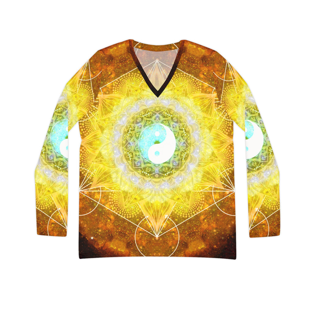 ManiPura Yin Yang Meditations Long Sleeve V-neck Shirt