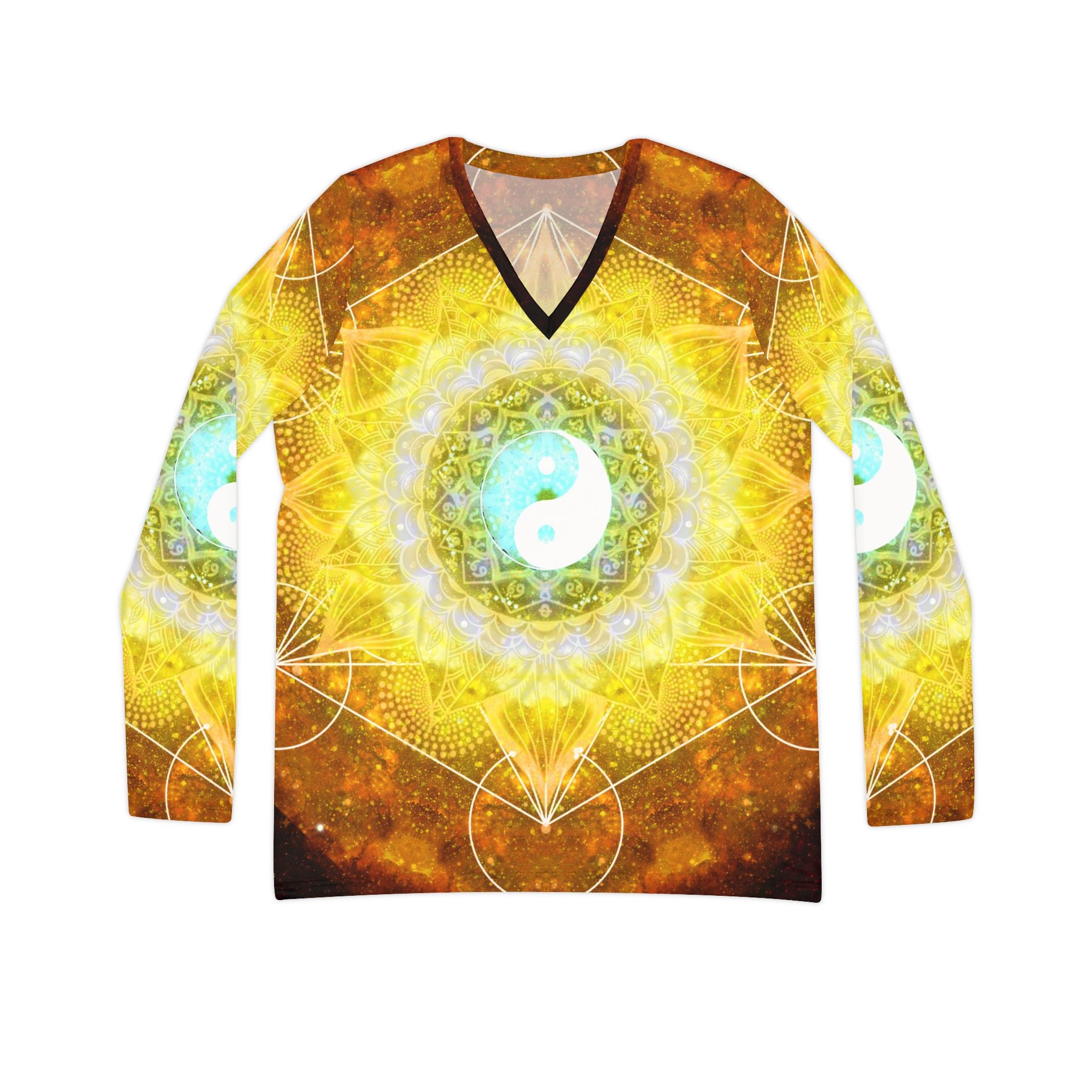 ManiPura Yin Yang Meditations Long Sleeve V-neck Shirt