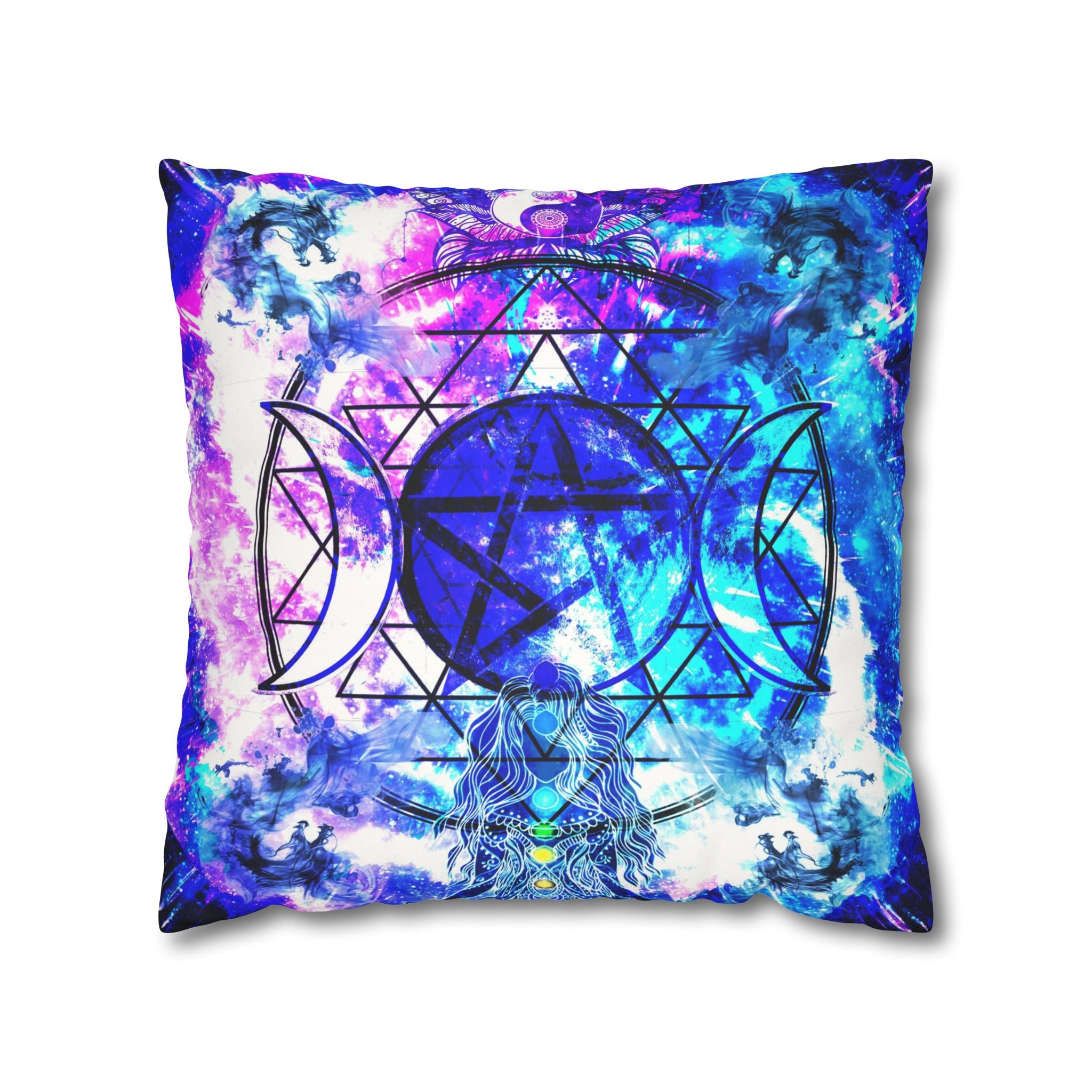 Creation's Magickal Awakening Meditations Faux Suede Square Pillow Case