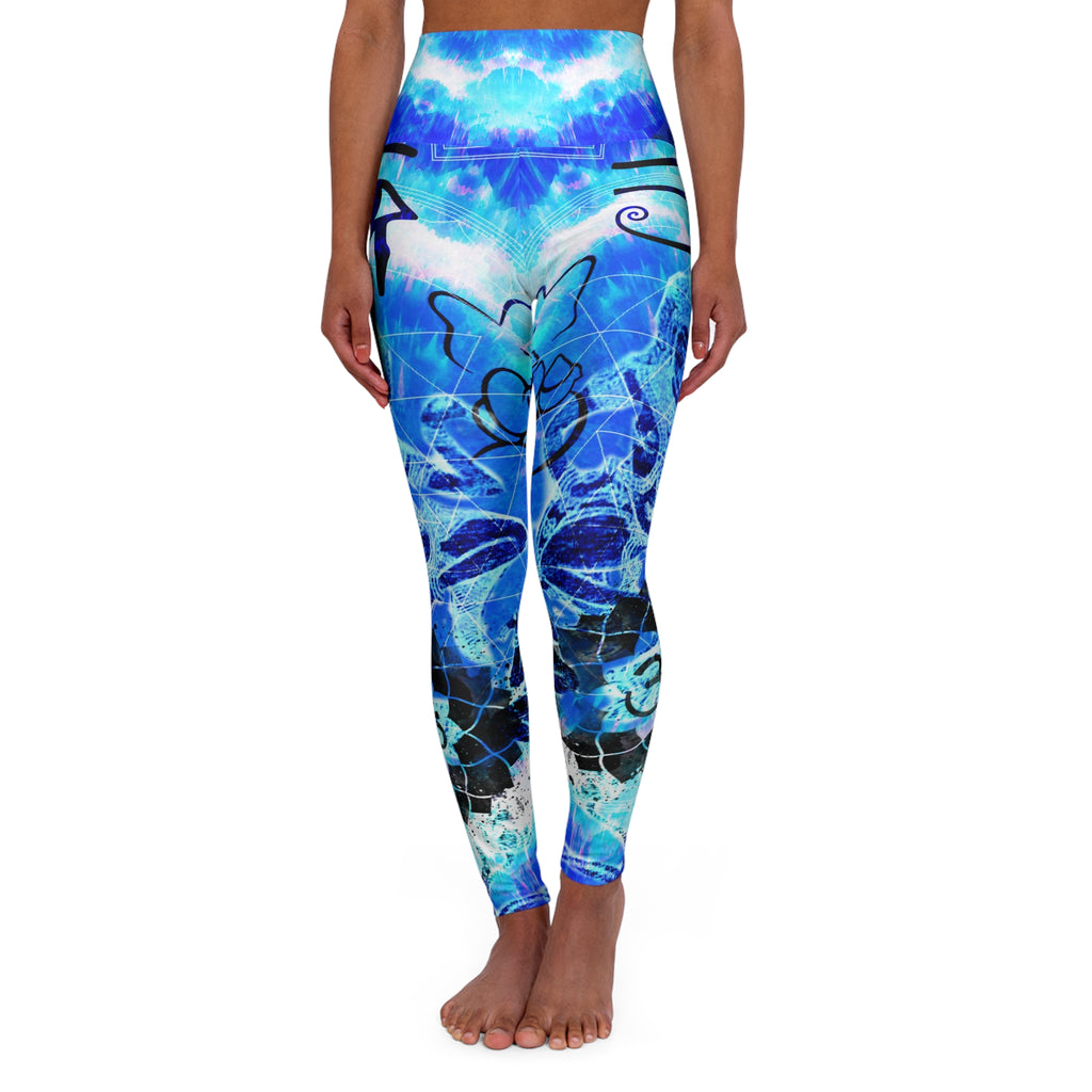 Amen Jin's Blue Sun Zen Meditations High Waisted Yoga Leggings