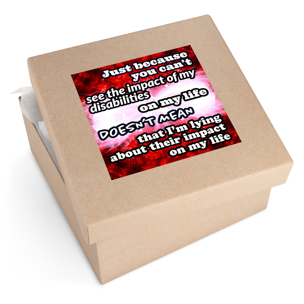 Katerina's Battle Symphony Red Instead "Just Because You Can't See" Square Stickers, Indoor\Outdoor