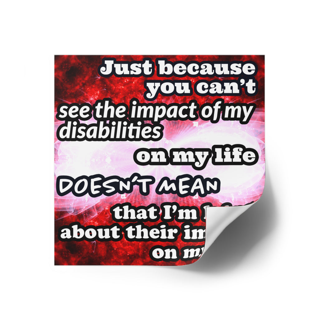 Katerina's Battle Symphony Red Instead "Just Because You Can't See" Square Stickers, Indoor\Outdoor