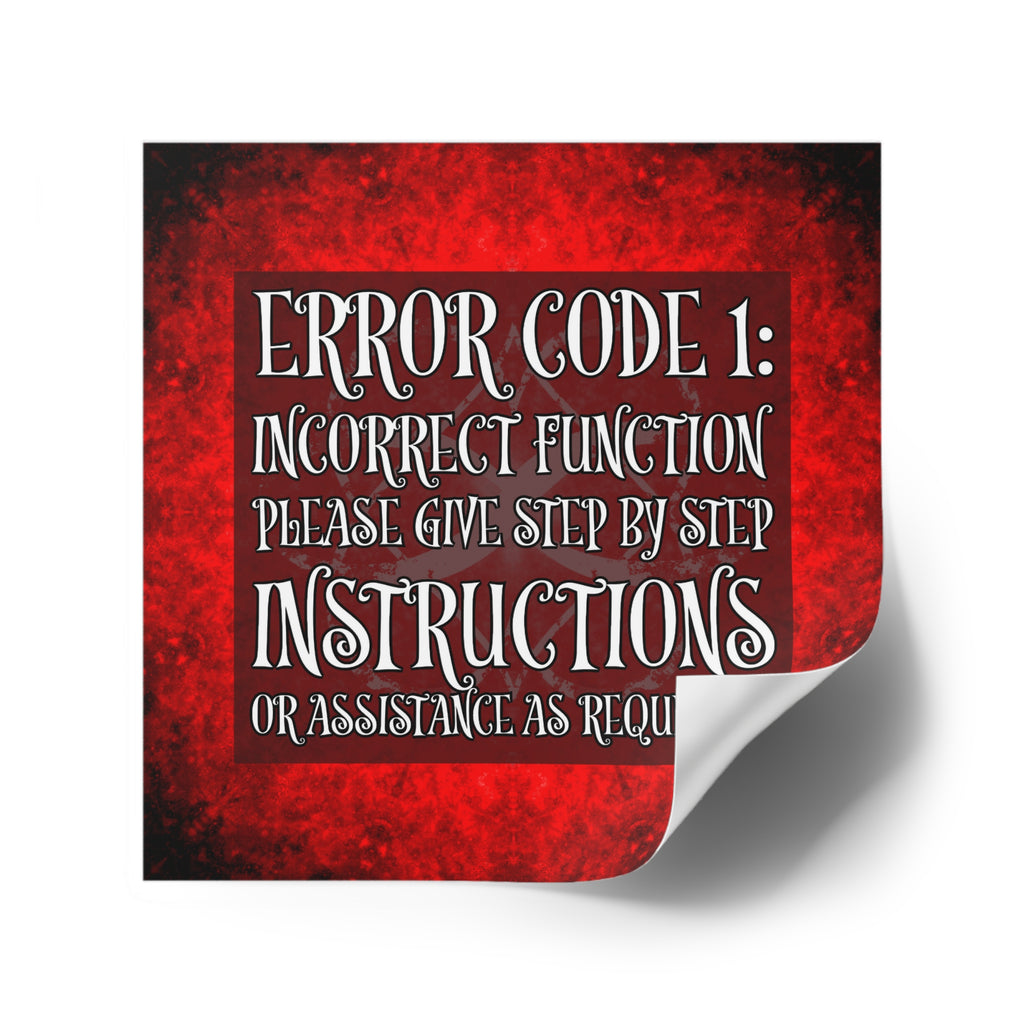 Katerina's Battle Symphony Red Instead Desires 2022 "Error Code 1" Square Stickers, Indoor\Outdoor
