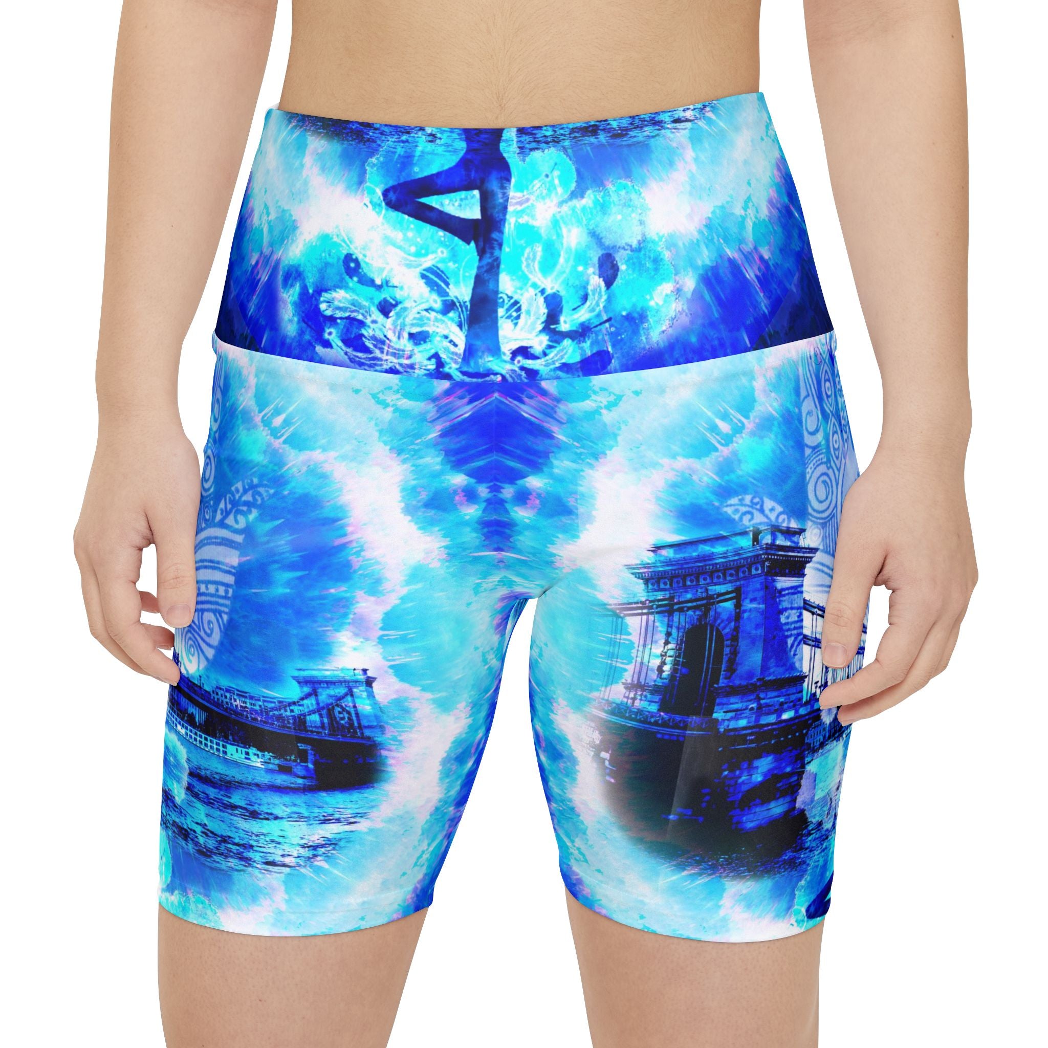 Amen Jin's Blue Sun Budapest Meditations Women's Workout Shorts
