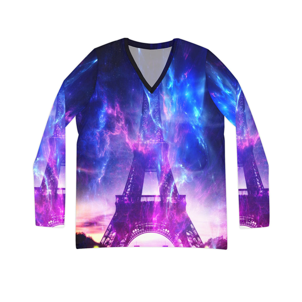 Amethyst Parisian Dreams Women's Long Sleeve V-neck Shirt