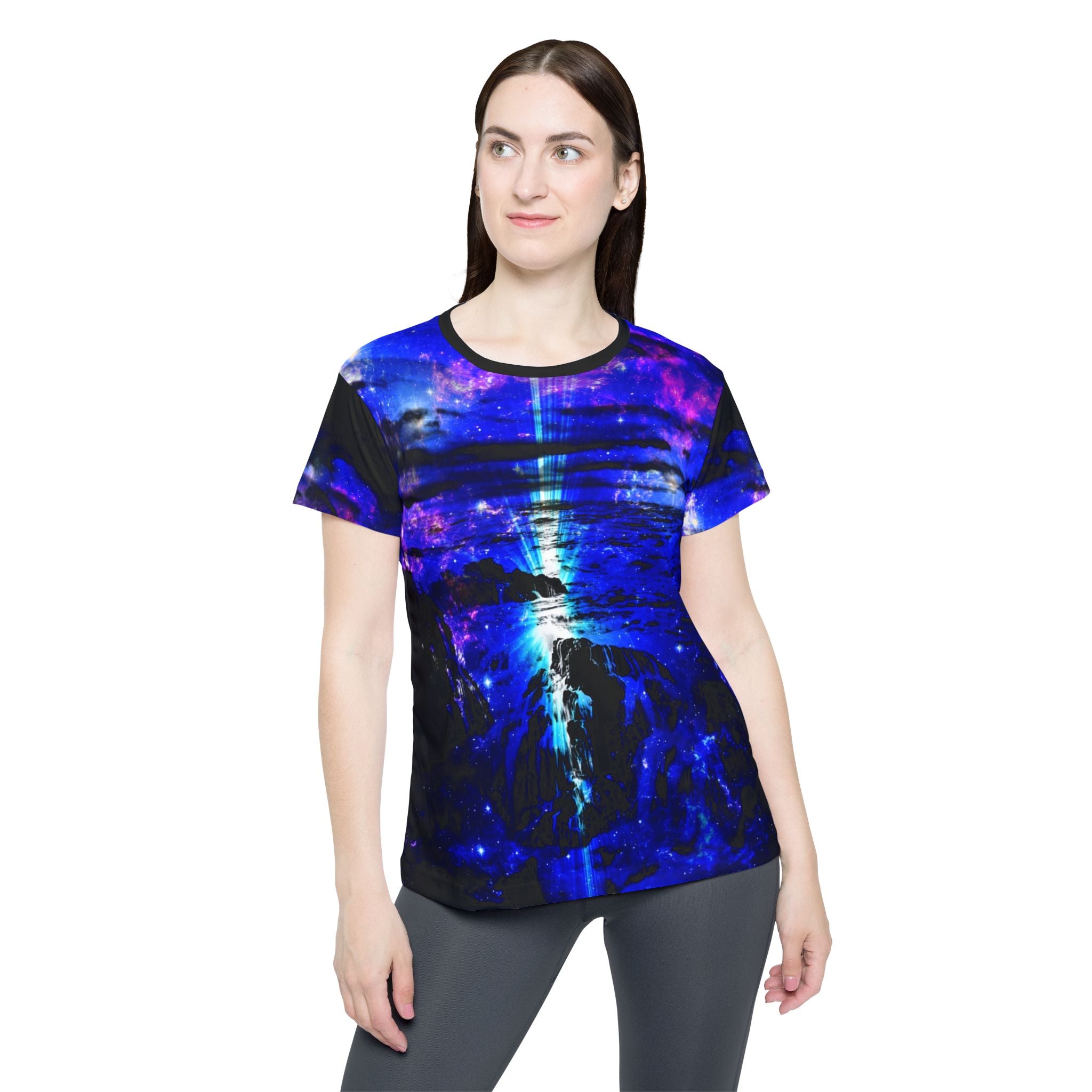 Iridescent Cosmic Falls Dreams Women's Sports Jersey
