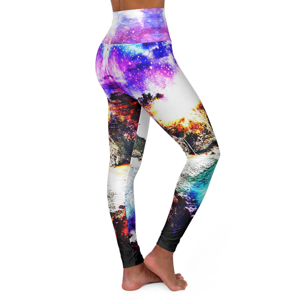 Rainbow Universe Hideaway Cove Dreams High Waisted Yoga Leggings