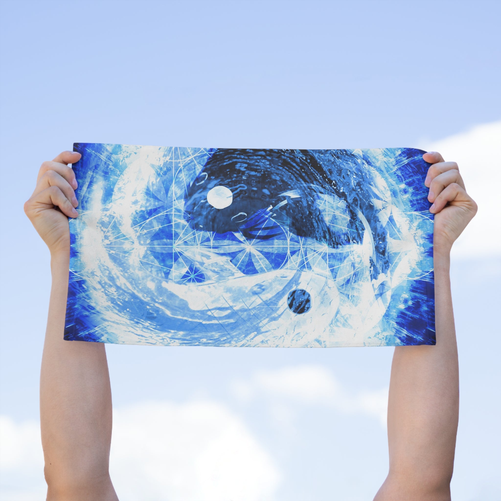 Amen Jin's Blue Sun Koi Meditations Rally Towel, 11x18