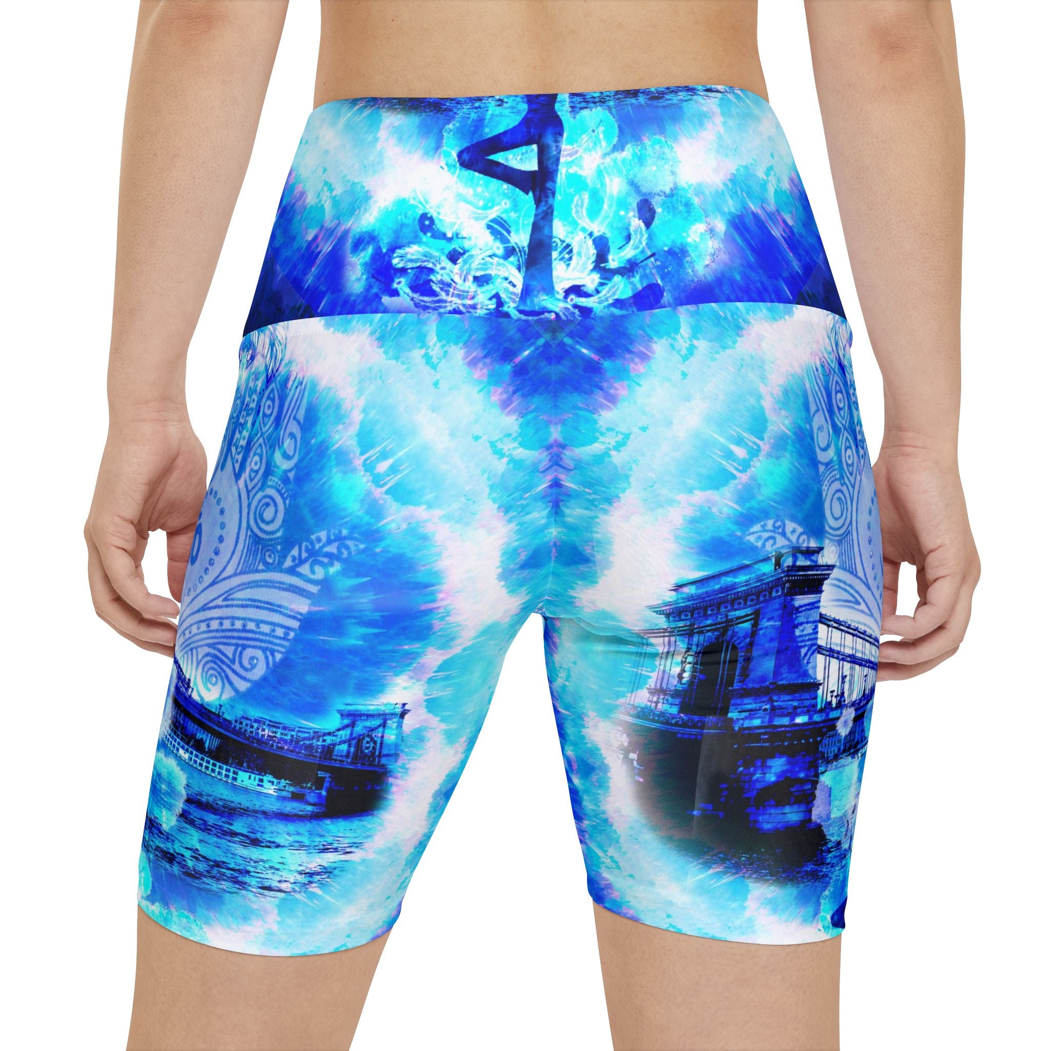 Amen Jin's Blue Sun Budapest Meditations Women's Workout Shorts