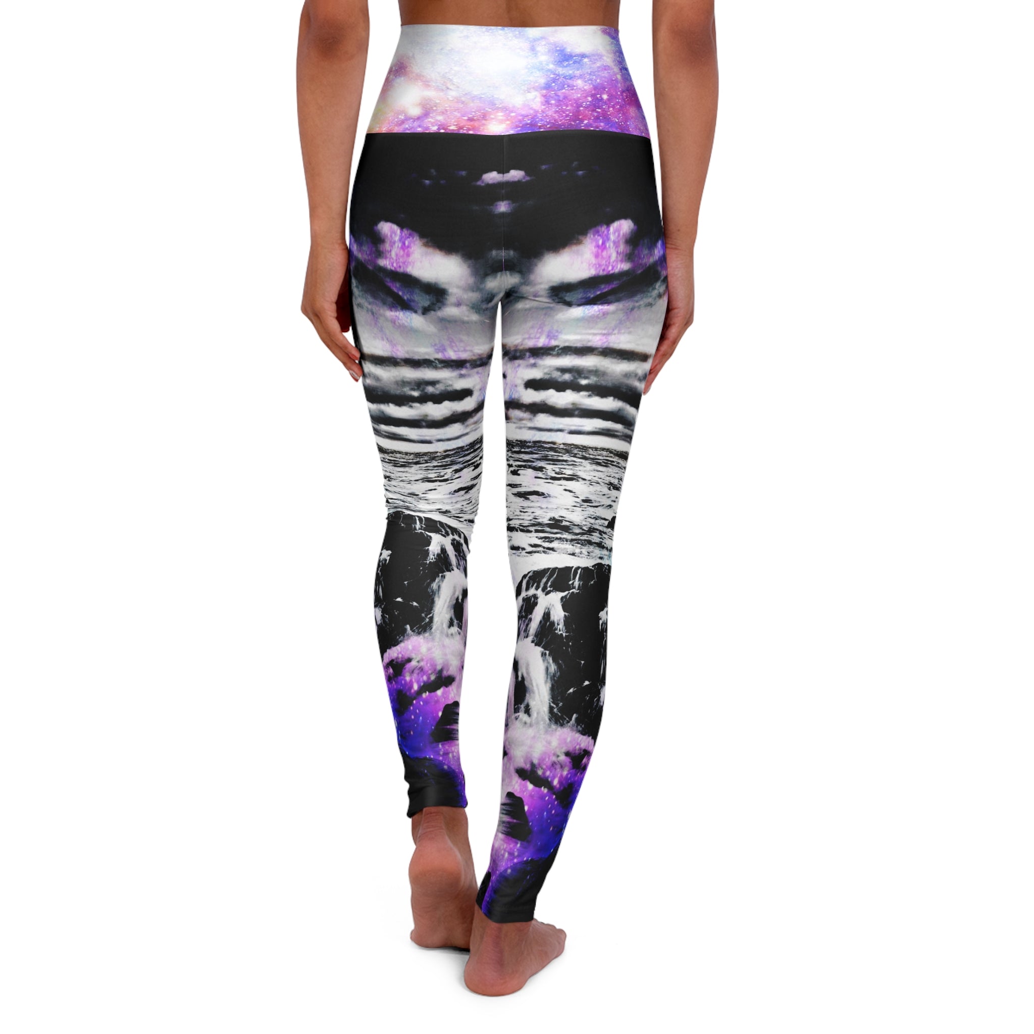 Rainbow Universe Cosmic Falls Dreams High Waisted Yoga Leggings