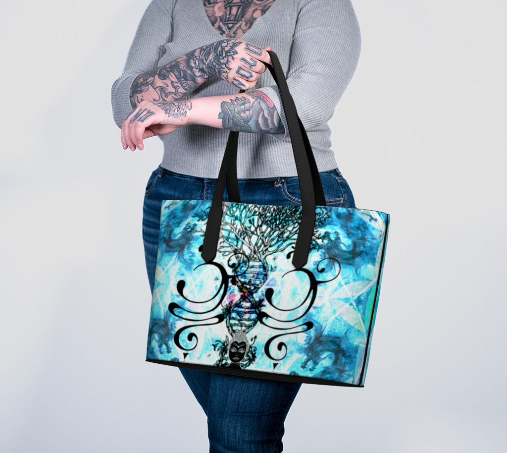 Amen Jin's all the White Horses Desires Buddha Meditations Vegan Leather Tote