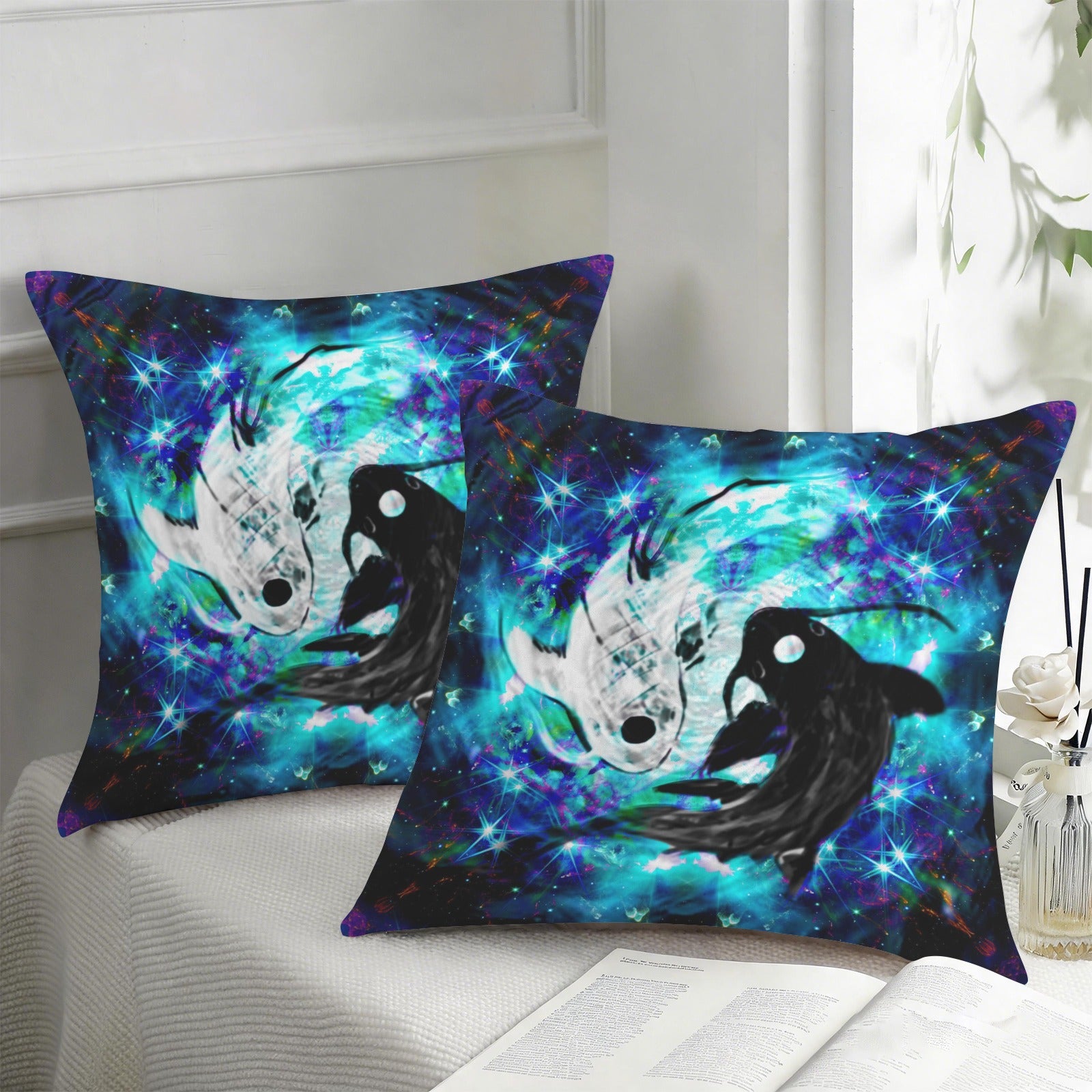 Katerina's Now & Forever Koi Desires Custom Pillow Cases 18" x 18" (2-Pack) | Ships from USA