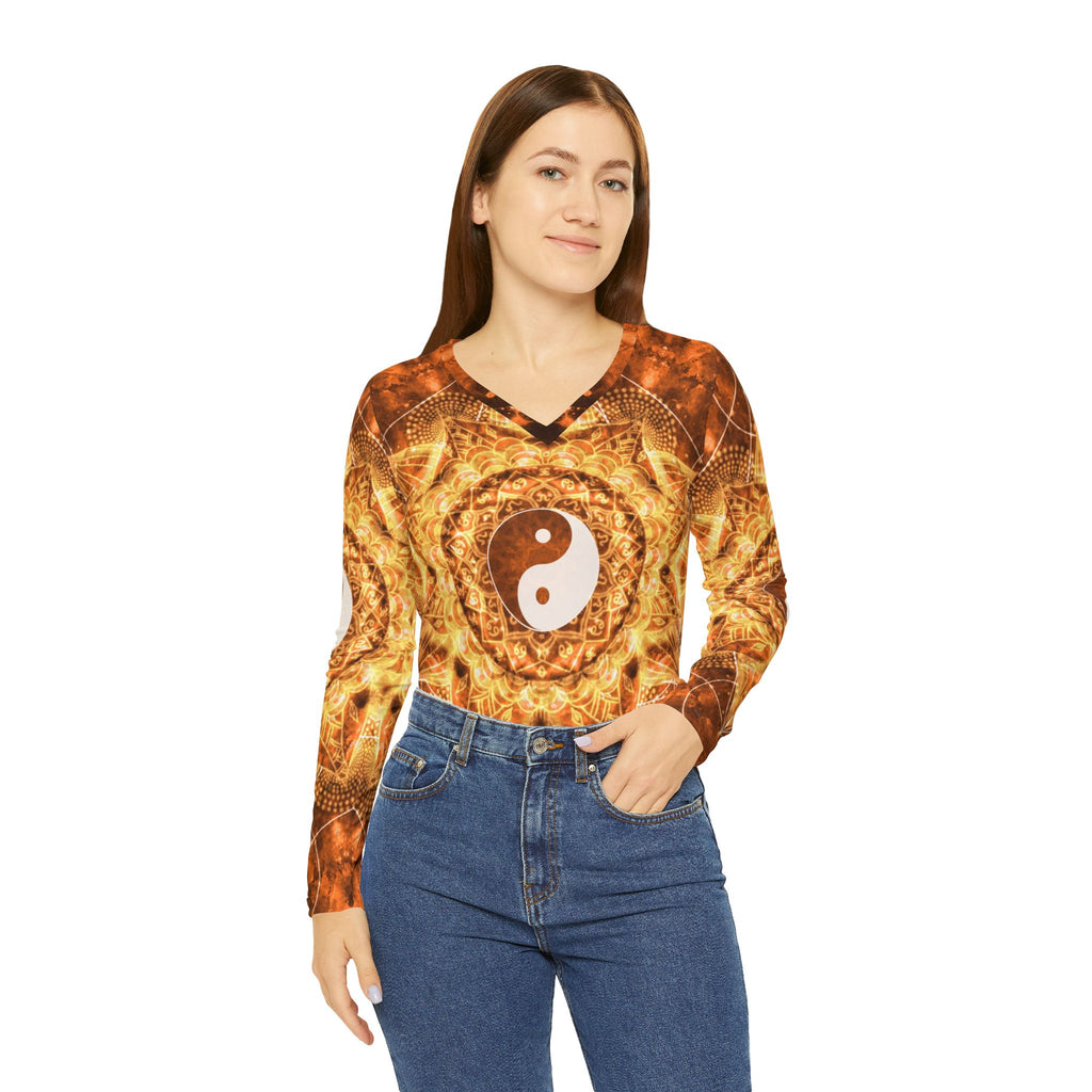 Svadisthana Yin Yang Meditations Long Sleeve V-neck Shirt